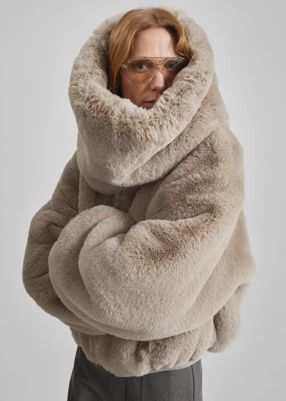 Ginevra Faux Fur Snood - Light Taupe made by Frankie Shop