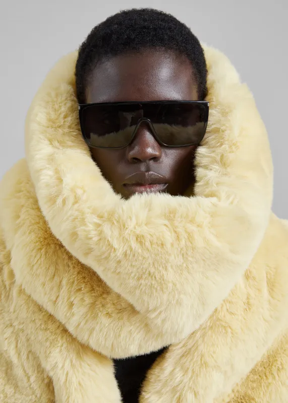 Ginevra Faux Fur Snood - Pale Yellow made by Frankie Shop