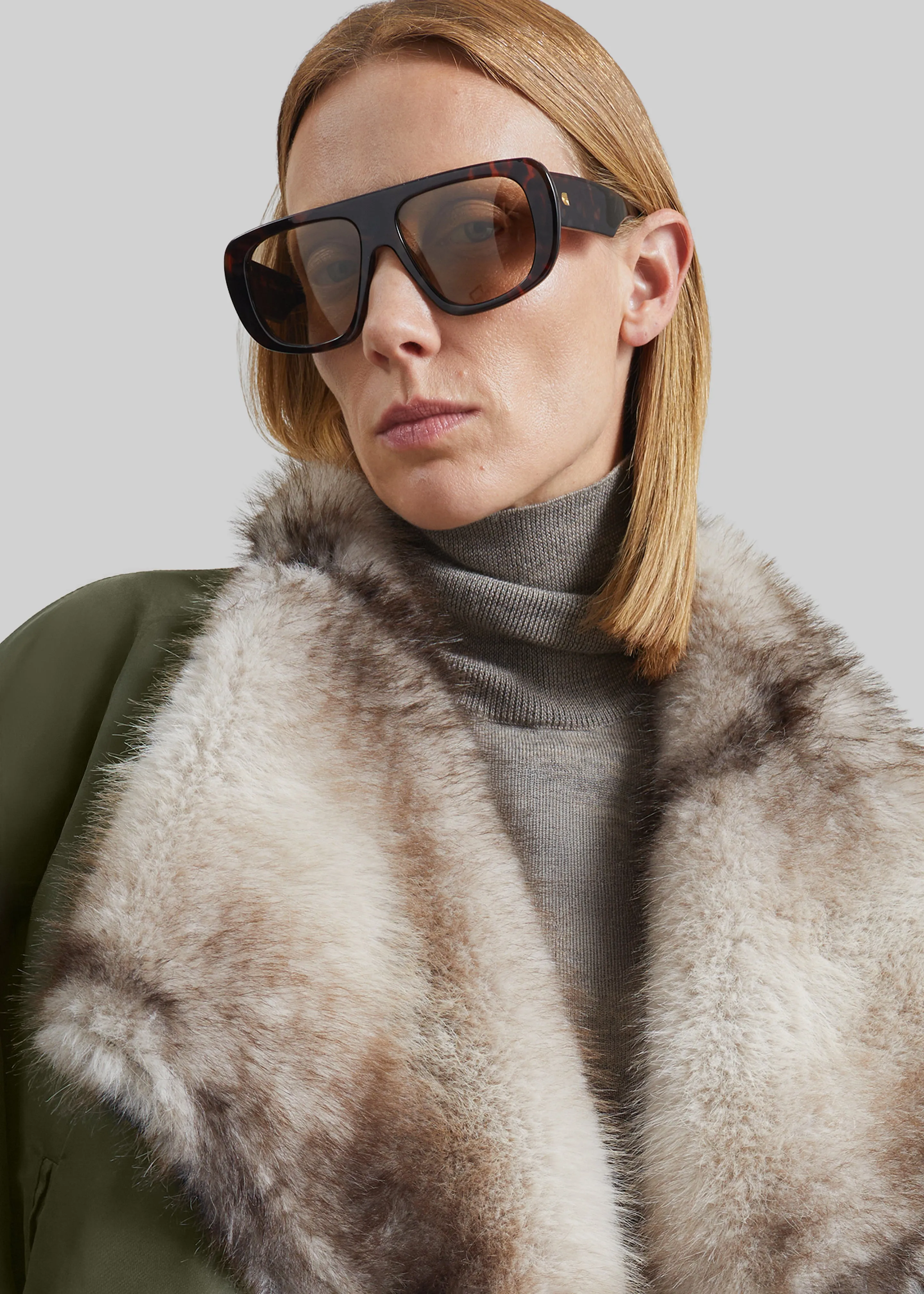 Vera Faux Fur Reversible Short Coat - Beige/Green sold by Frankie Shop product image thumbnail 4