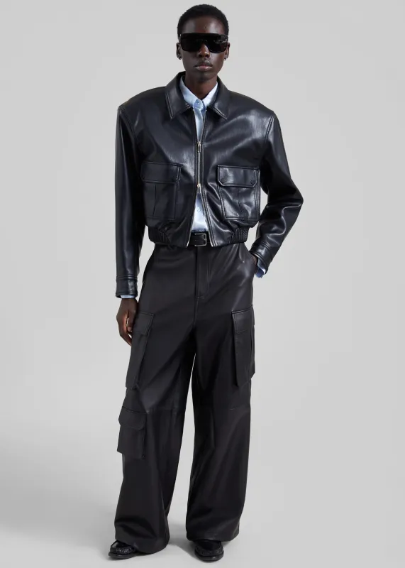 Val Faux Leather Padded Jacket - Black made by Frankie Shop
