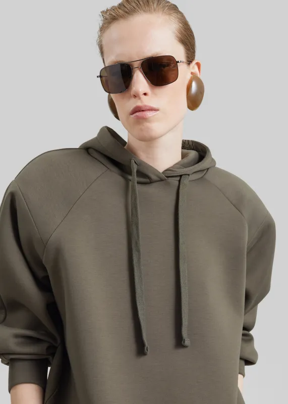 Olian Neoprene Hoodie - Dark Olive made by Frankie Shop