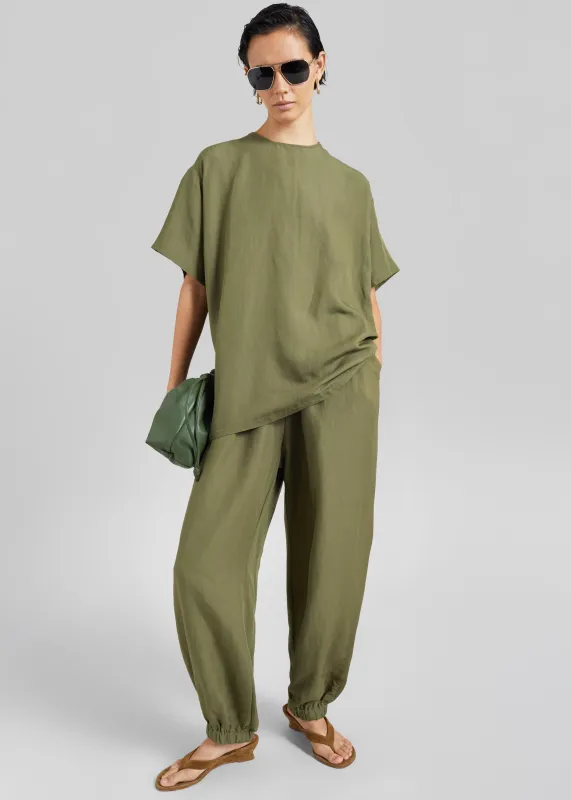 Morat Linen Balloon Pants - Olive made by Frankie Shop