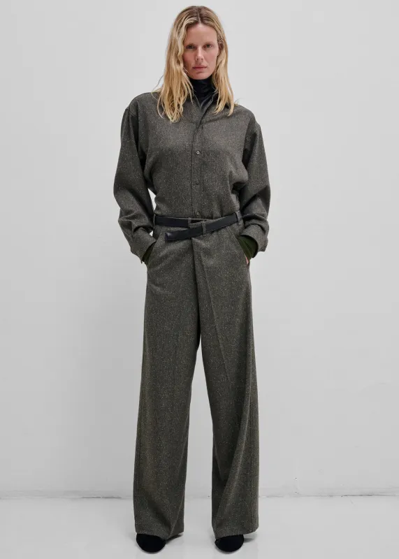 Darkpark Gaia Wide Leg Pants With Belt - Green made by DARKPARK