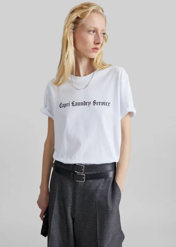 TFS Capri Laundry Service T-Shirt - White/Black made by Frankie Shop