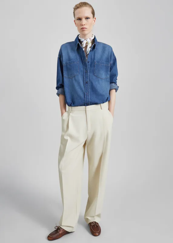 Neria Pleated Trousers - Light Beige made by Frankie Shop