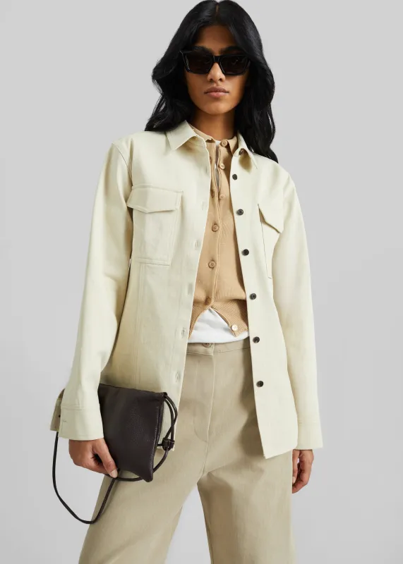 Aversa Tailored Overshirt - Light Beige made by Frankie Shop