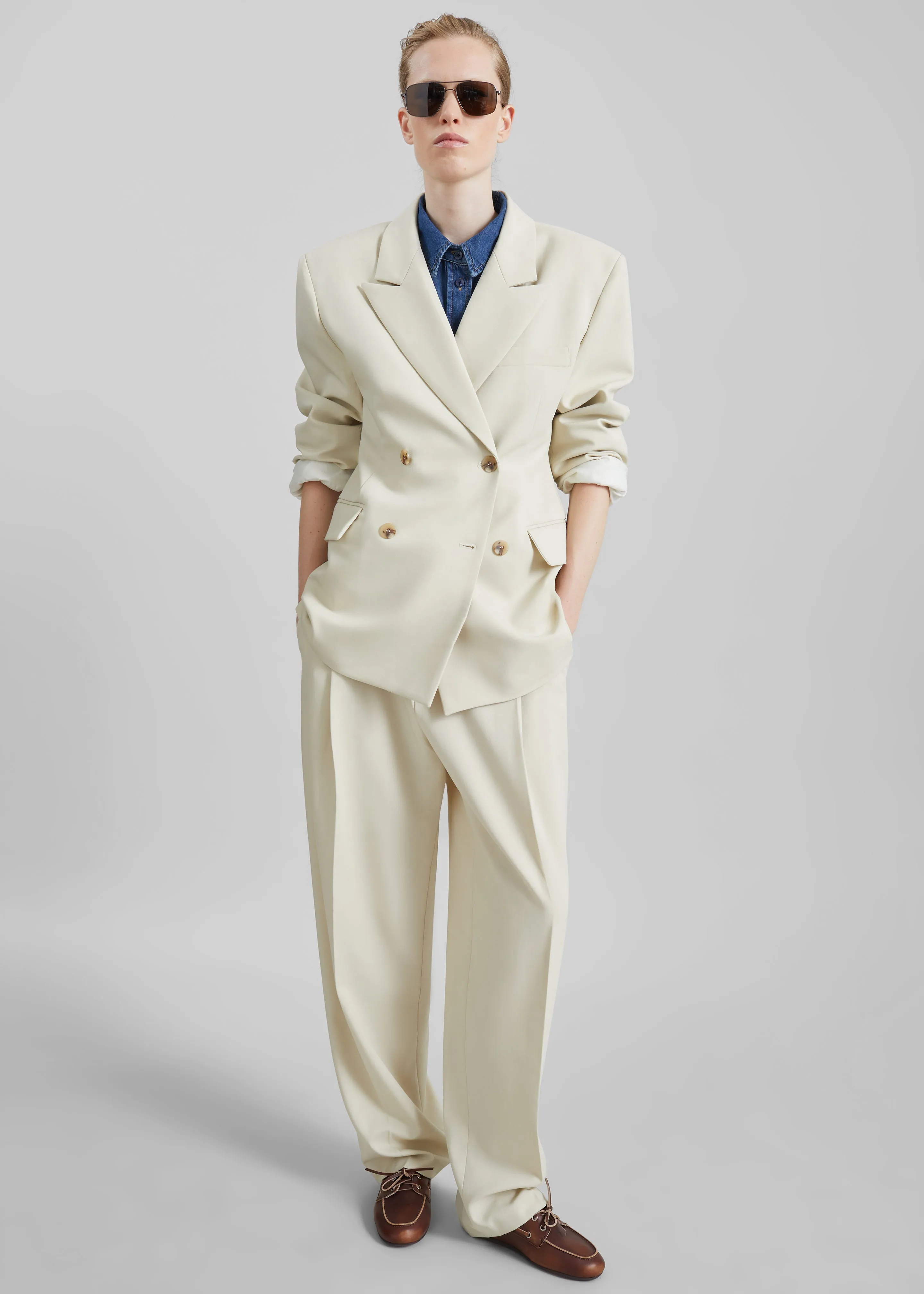 Neria Double Breasted Blazer - Light Beige sold by Frankie Shop product image thumbnail 5