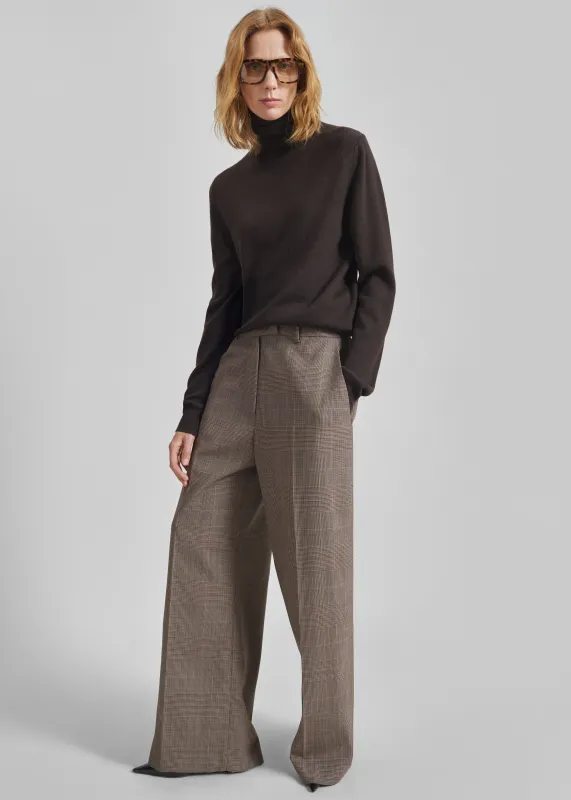 Brickell Trousers - Brown Glen Plaid made by Frankie Shop