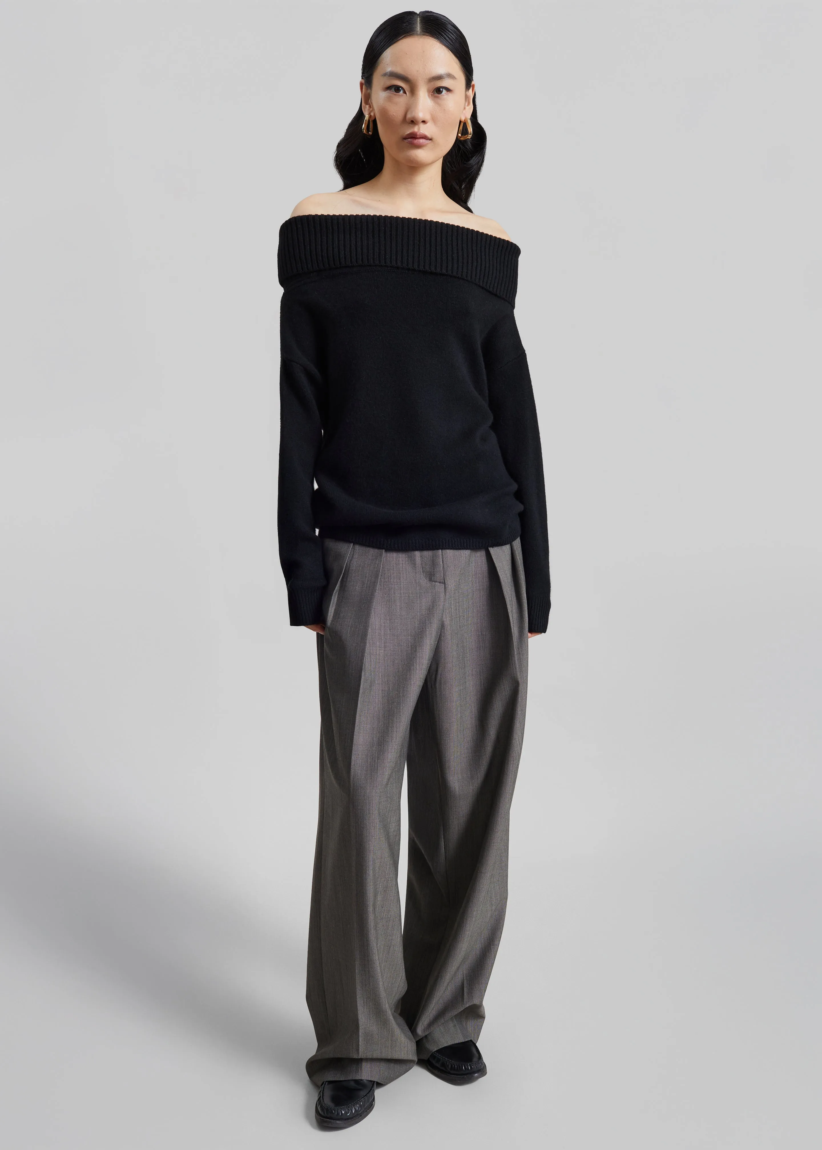 Loulou de Saison Sibyl Off-Shoulder Sweater - Black sold by Frankie Shop product image thumbnail 5