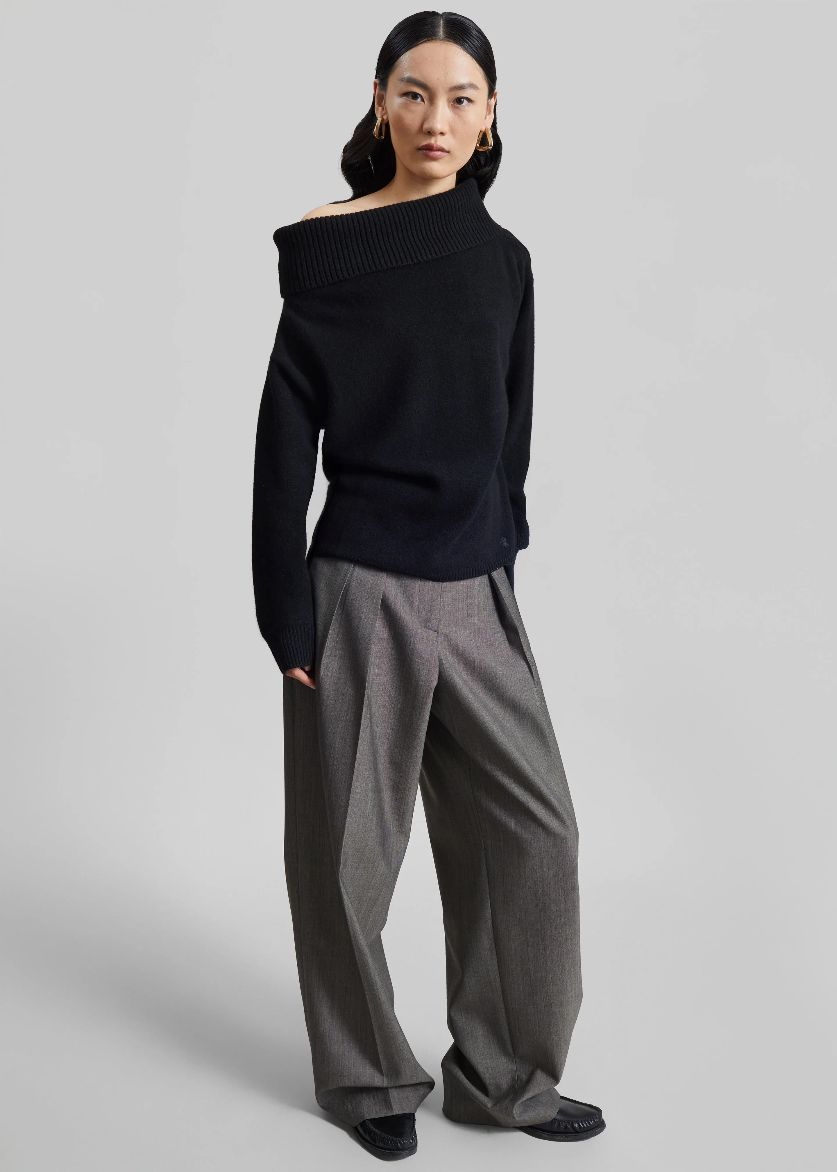 Loulou de Saison Sibyl Off-Shoulder Sweater - Black sold by Frankie Shop product image thumbnail 3