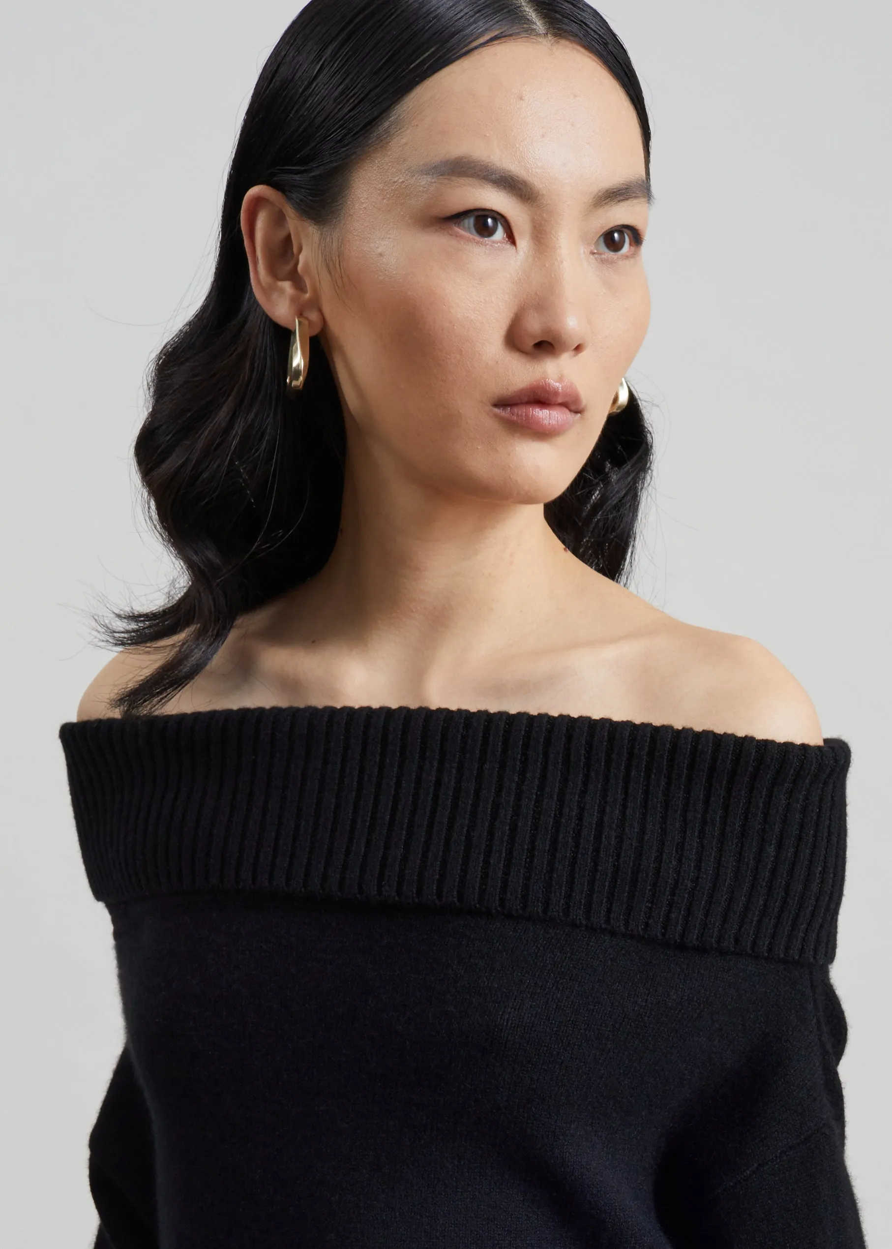 Loulou de Saison Sibyl Off-Shoulder Sweater - Black sold by Frankie Shop product image thumbnail 2
