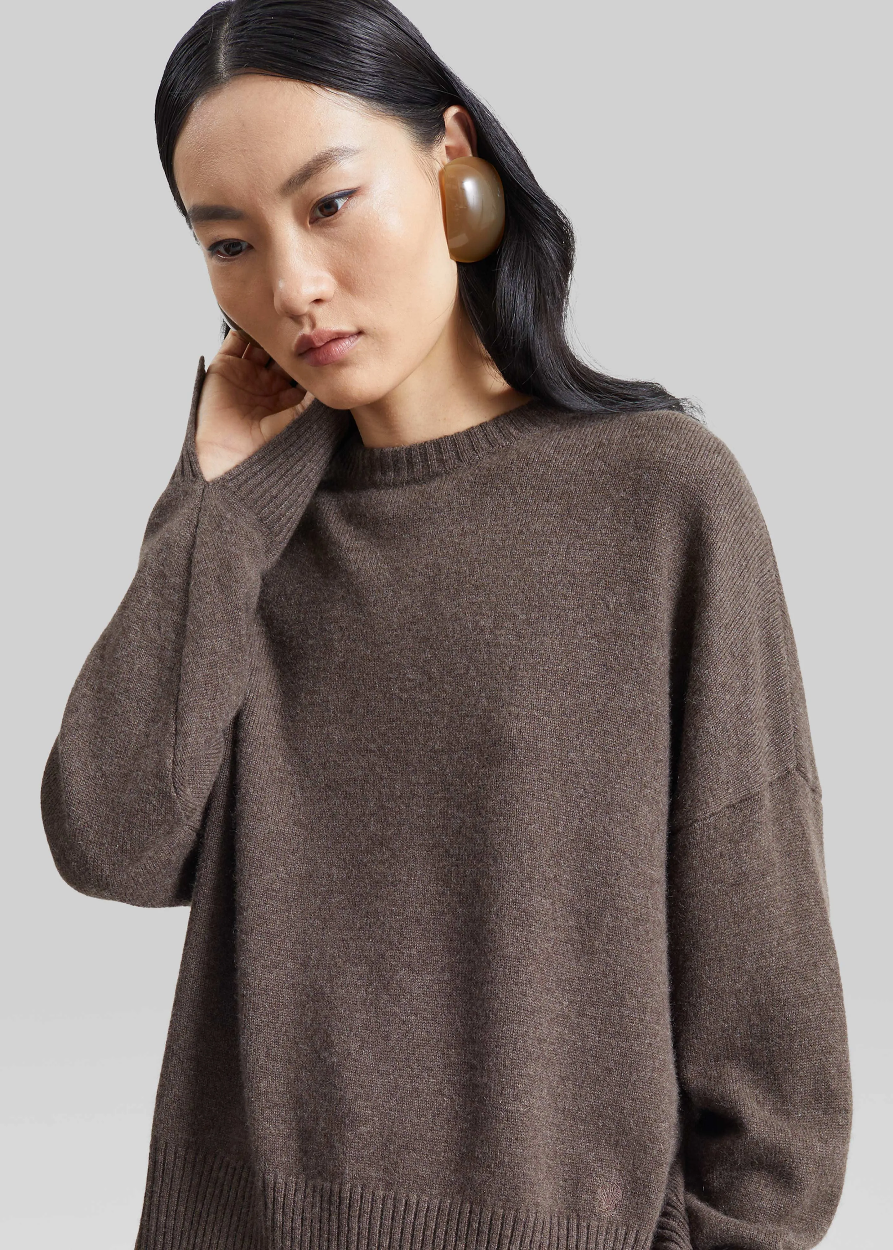 Loulou de Saison Anton Lds Crewneck Sweater - Coffee sold by Frankie Shop product image thumbnail 3