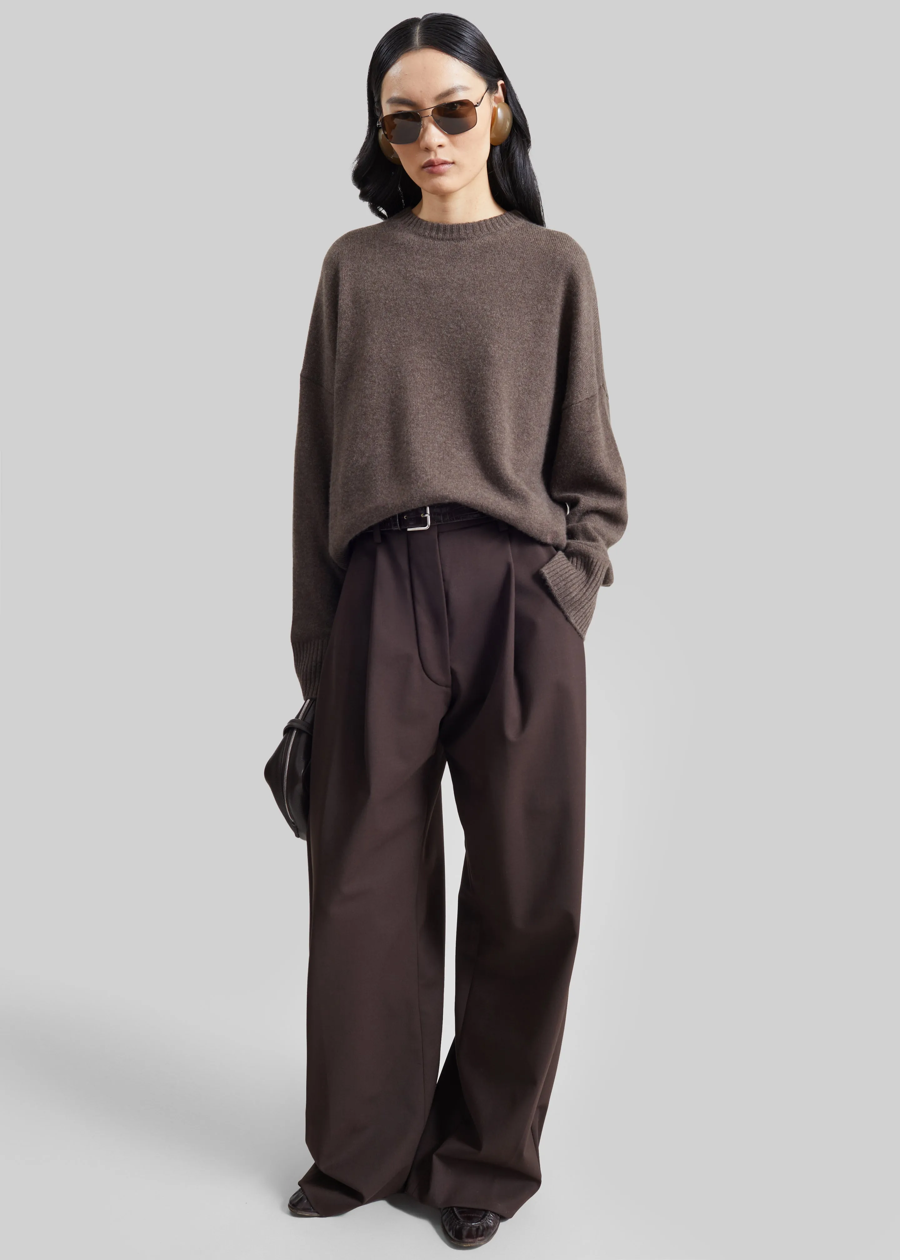 Loulou de Saison Anton Lds Crewneck Sweater - Coffee sold by Frankie Shop