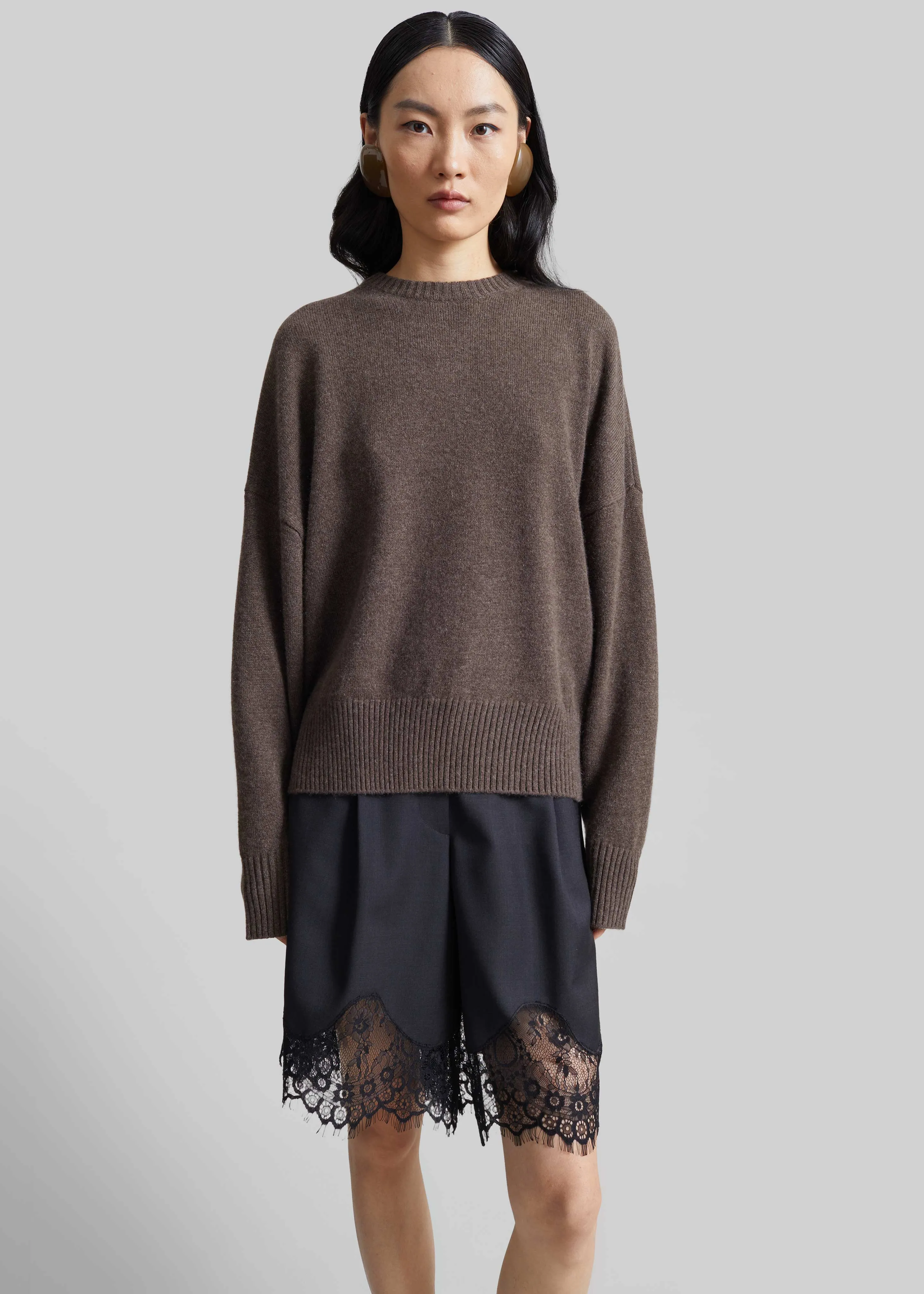 Loulou de Saison Anton Lds Crewneck Sweater - Coffee sold by Frankie Shop product image thumbnail 2
