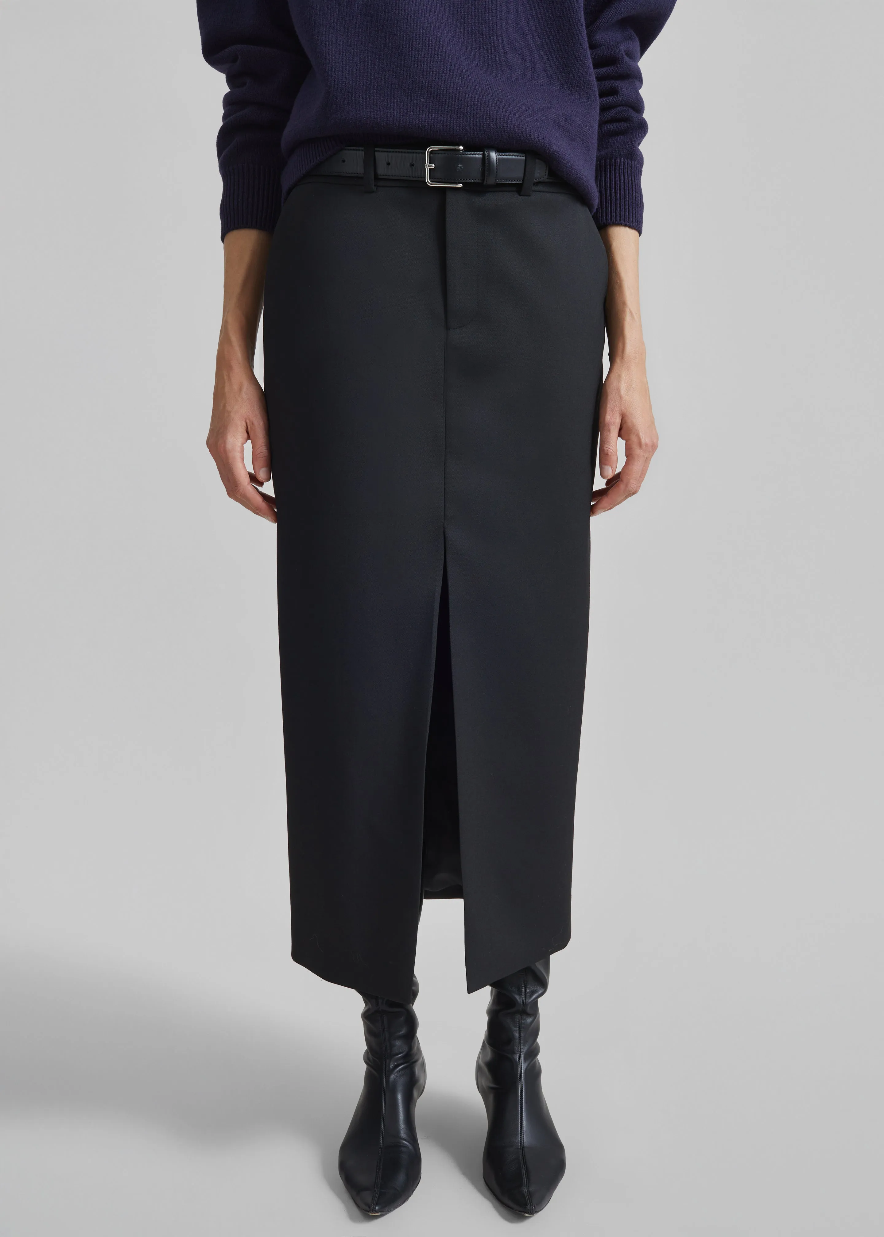 Maybelle Front Slit Pencil Skirt - Black sold by Frankie Shop