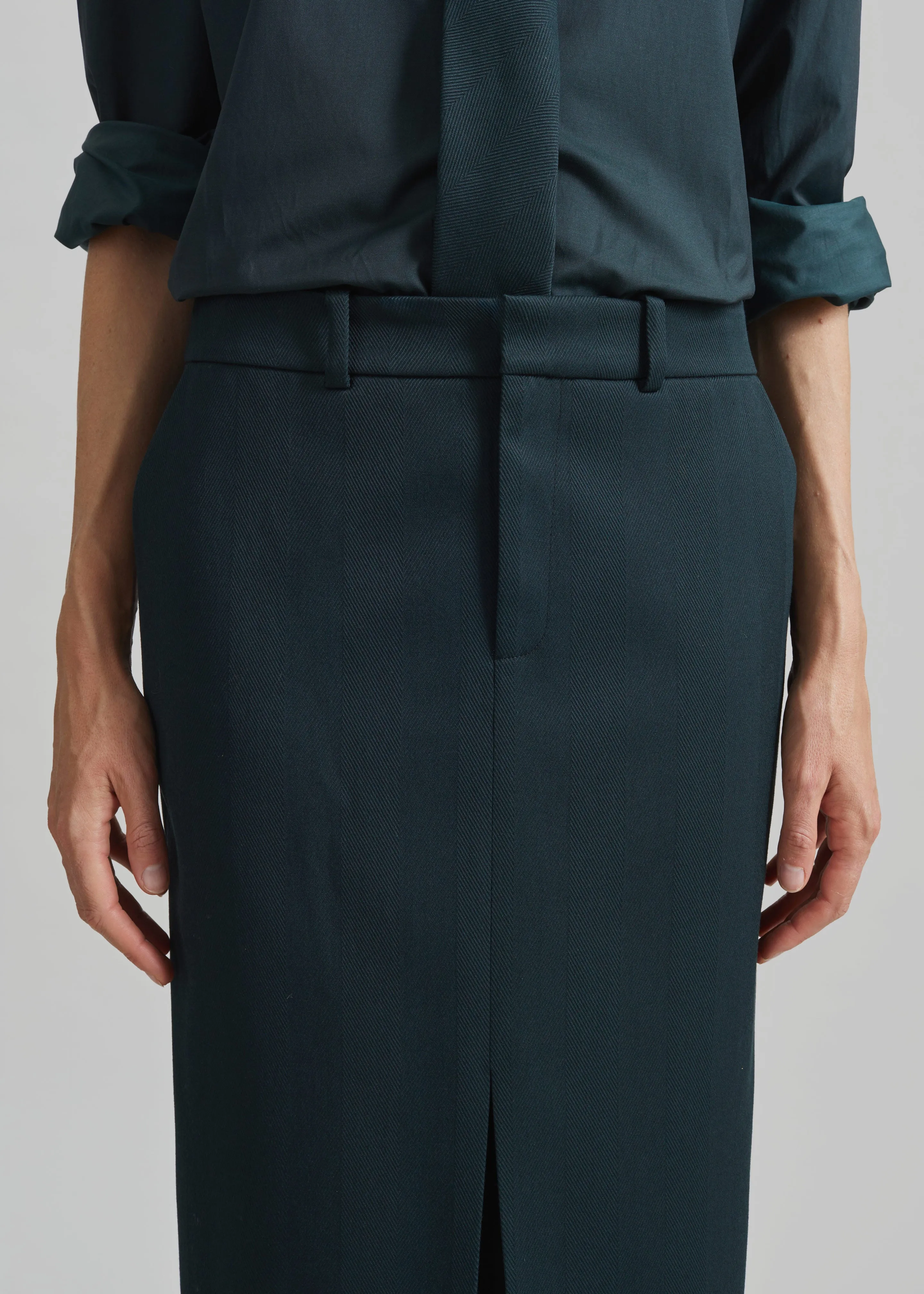 Maybelle Front Slit Pencil Skirt - Bottle Green sold by Frankie Shop product image thumbnail 2