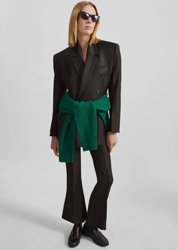 Dessa Wool Flared Pants - Brown Glen Plaid made by Frankie Shop