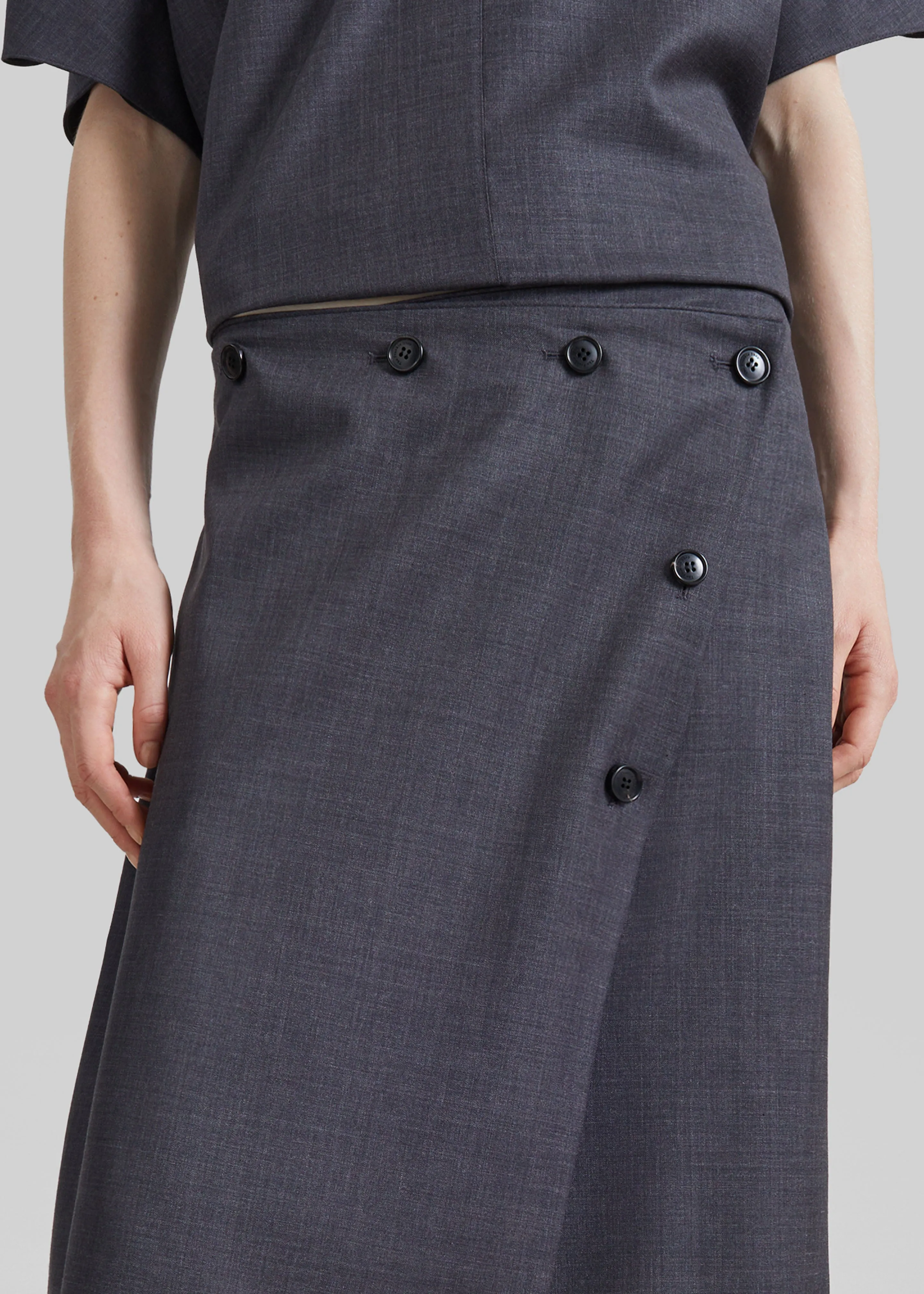 Lowell Asymmetric Midi Skirt - Grey Melange sold by Frankie Shop product image thumbnail 3