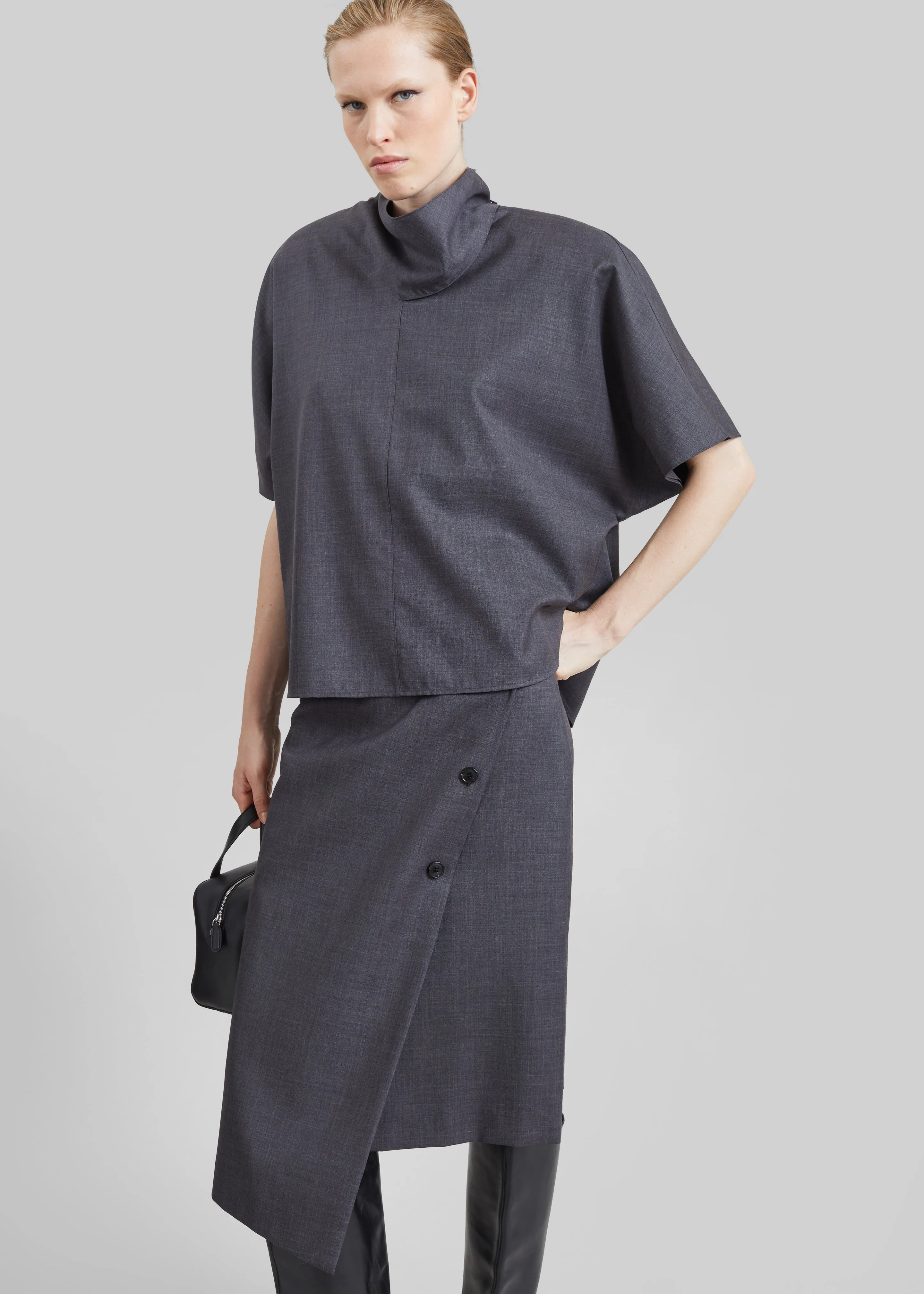Telluride Draped Top - Dark Grey sold by Frankie Shop product image thumbnail 5