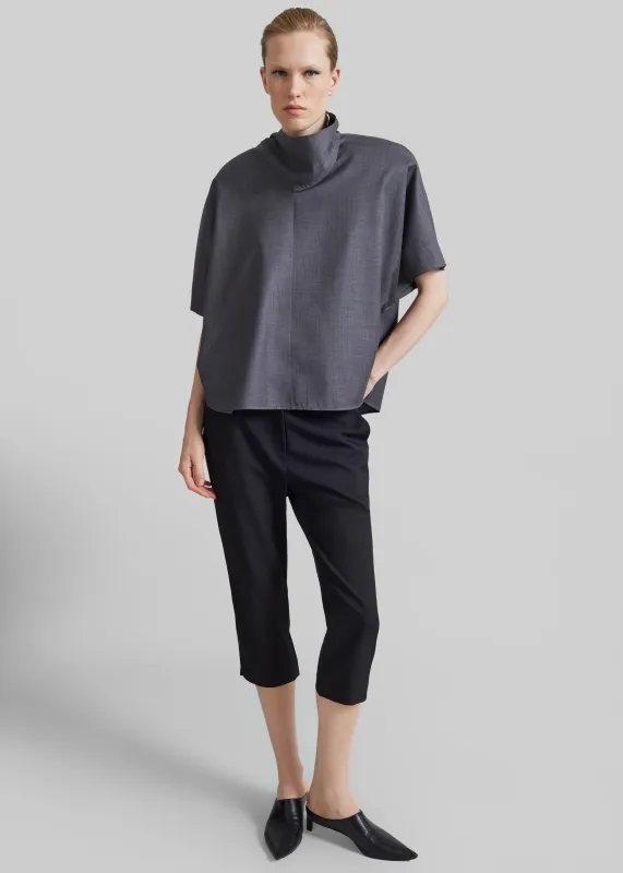 Telluride Draped Top - Dark Grey made by Frankie Shop