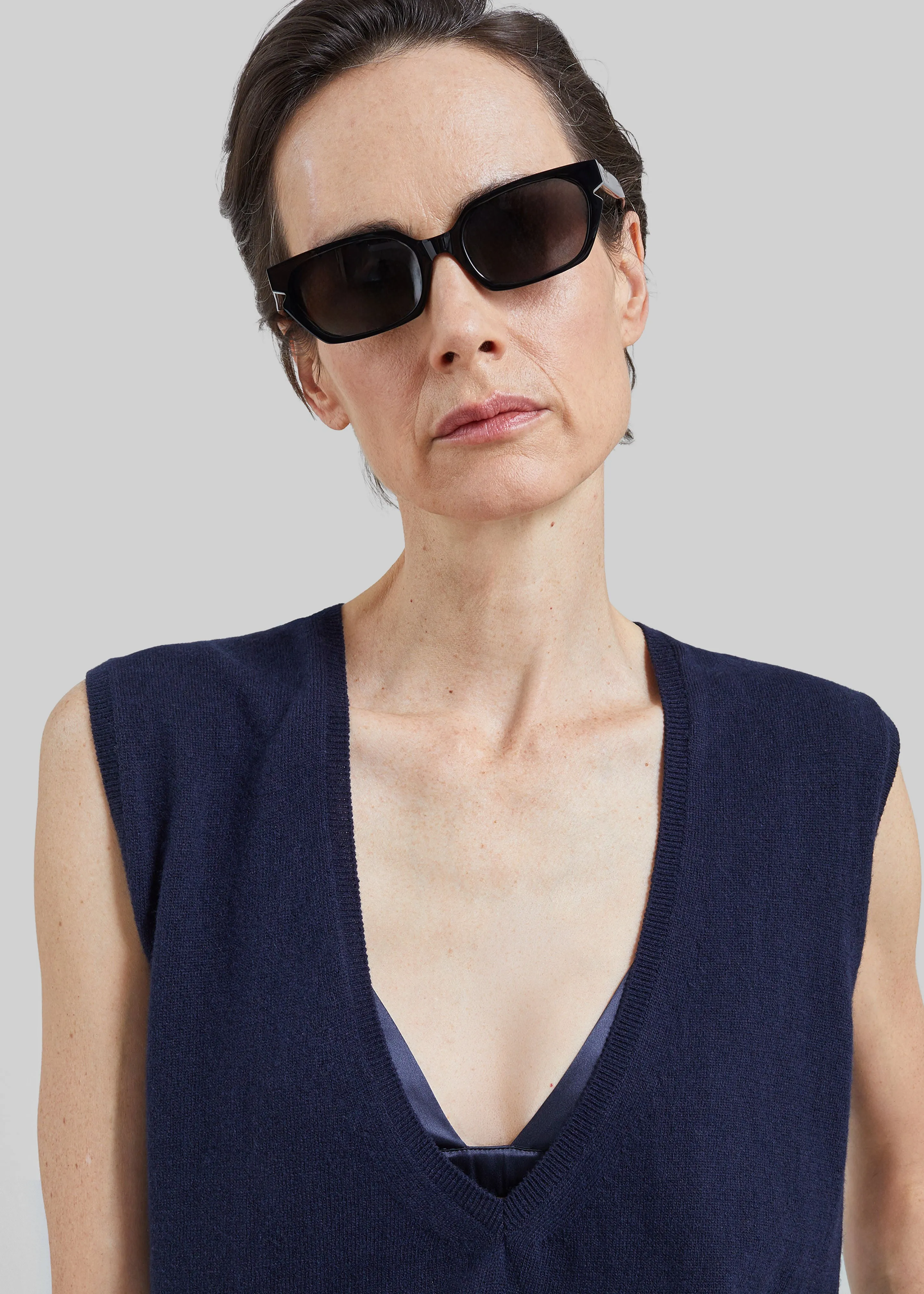 Lizan Deep V Neck Knit Vest - Dark Navy sold by Frankie Shop product image thumbnail 5