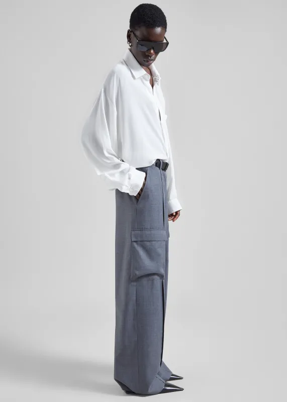 Delian Cargo Pants - Grey Melange made by Frankie Shop