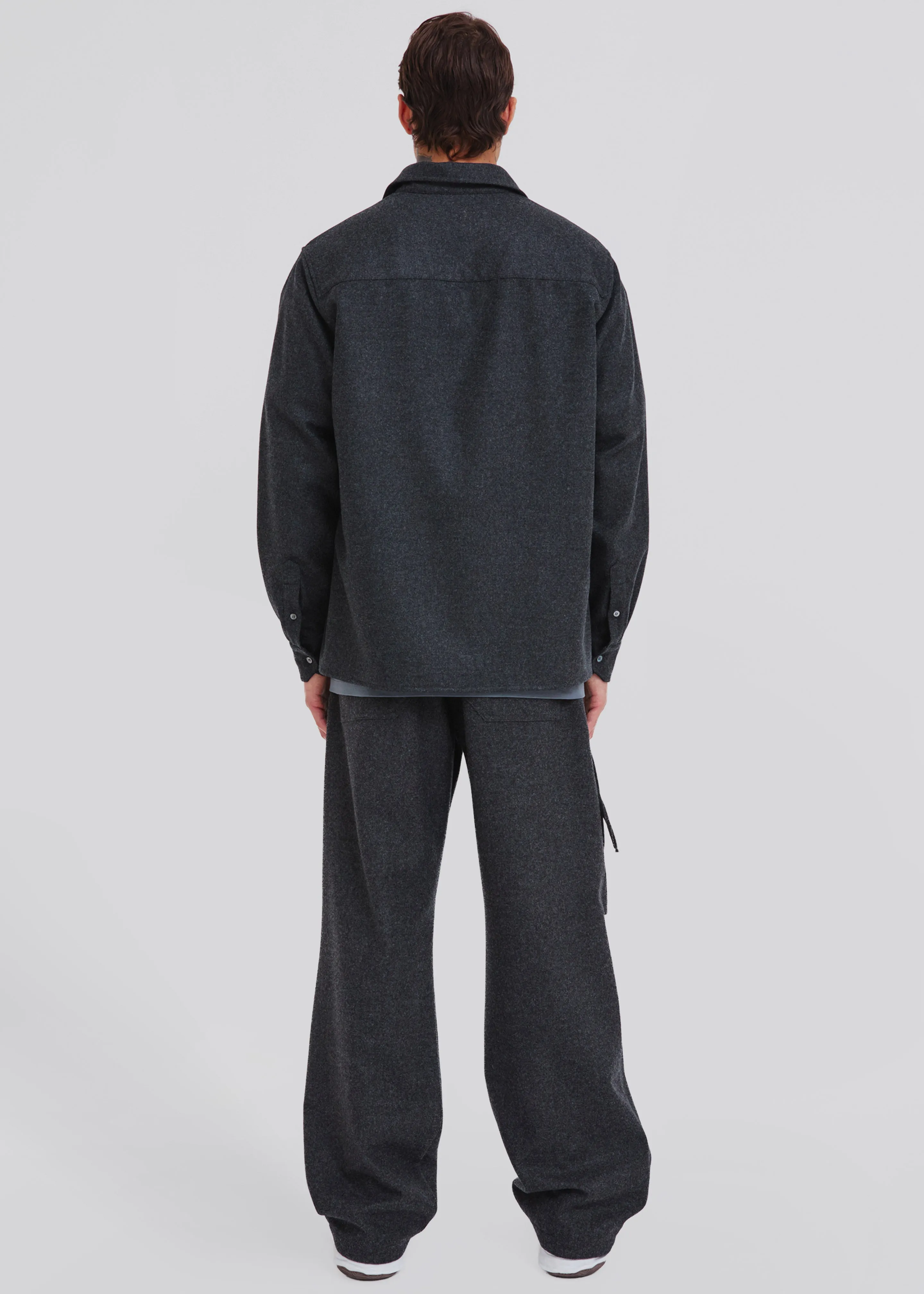 Darkpark Jordan Wool Relax Fit Trousers - Dark Grey Melange sold by Frankie Shop product image thumbnail 5