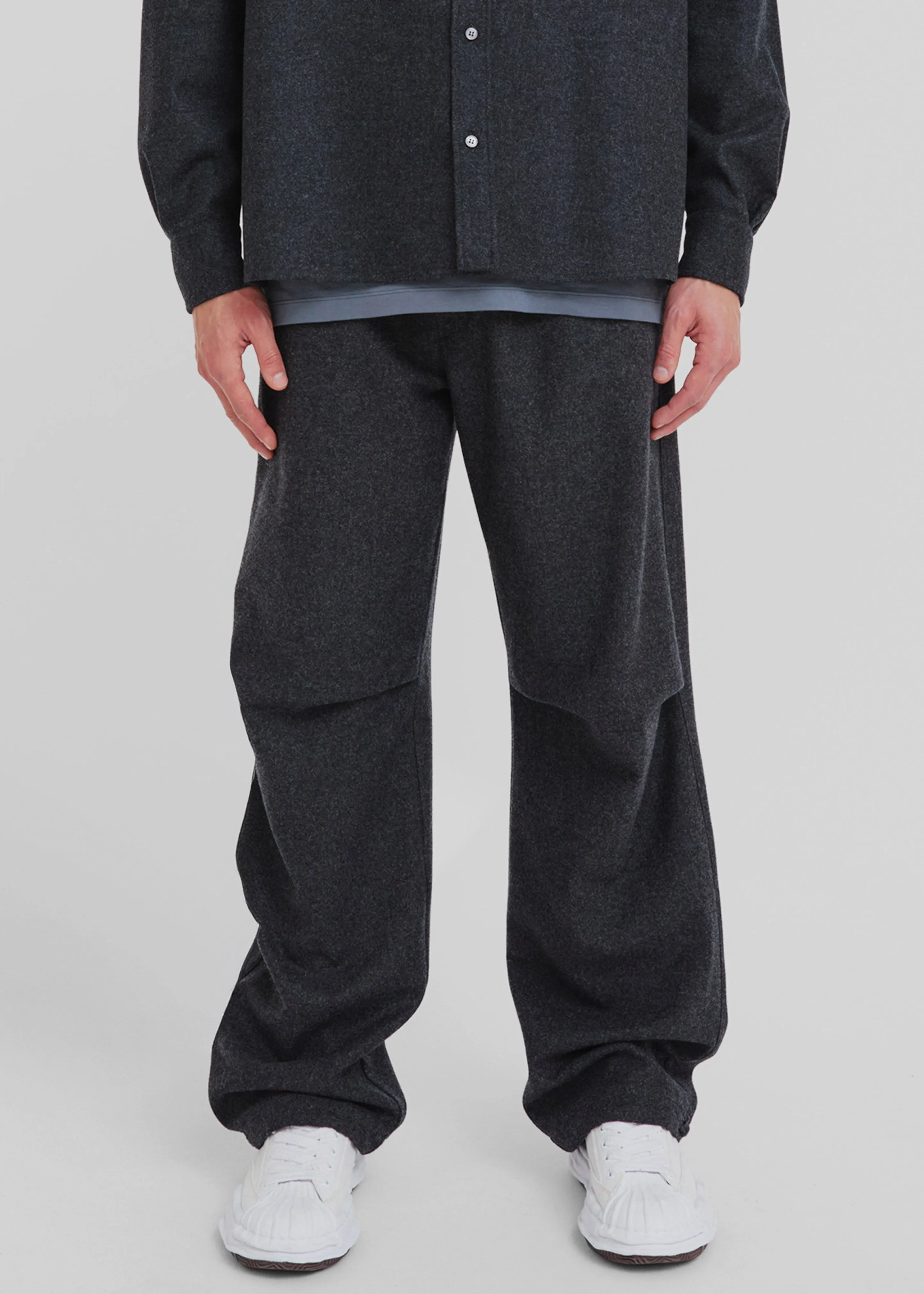 Darkpark Jordan Wool Relax Fit Trousers - Dark Grey Melange sold by Frankie Shop product image thumbnail 2