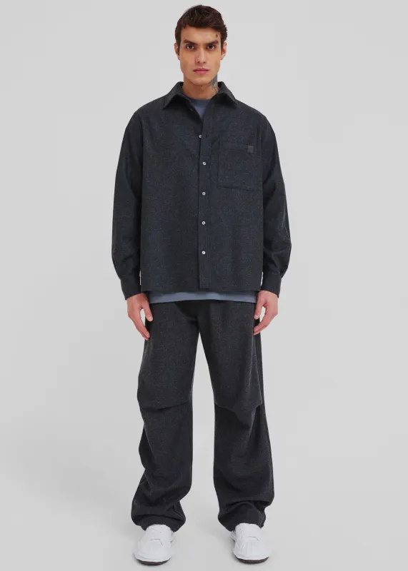 Darkpark Jordan Wool Relax Fit Trousers - Dark Grey Melange made by DARKPARK