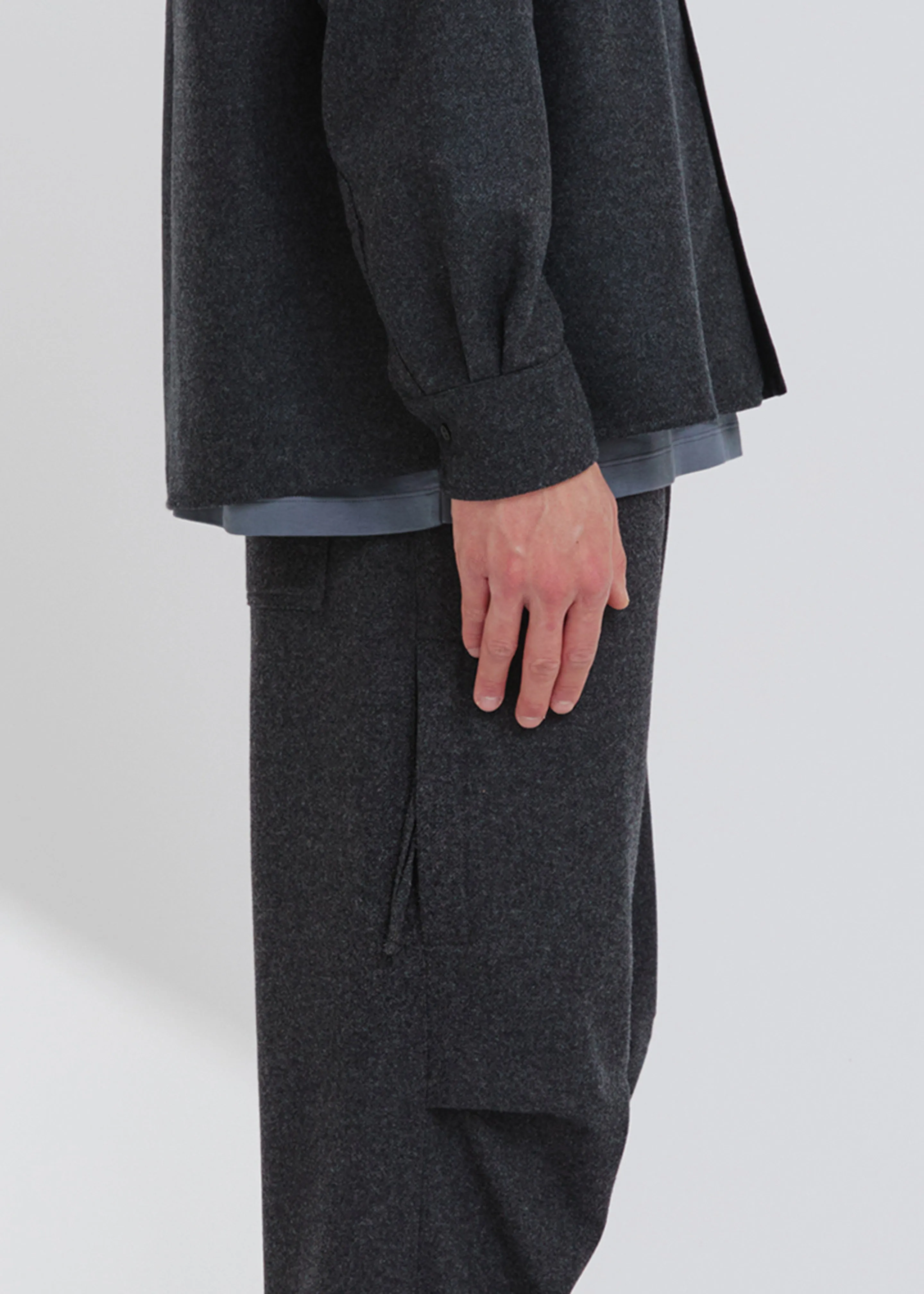 Darkpark Jordan Wool Relax Fit Trousers - Dark Grey Melange sold by Frankie Shop product image thumbnail 3