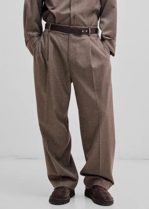 Darkpark Davide Pied De Poule Trousers - Beige/Brown/Black made by DARKPARK