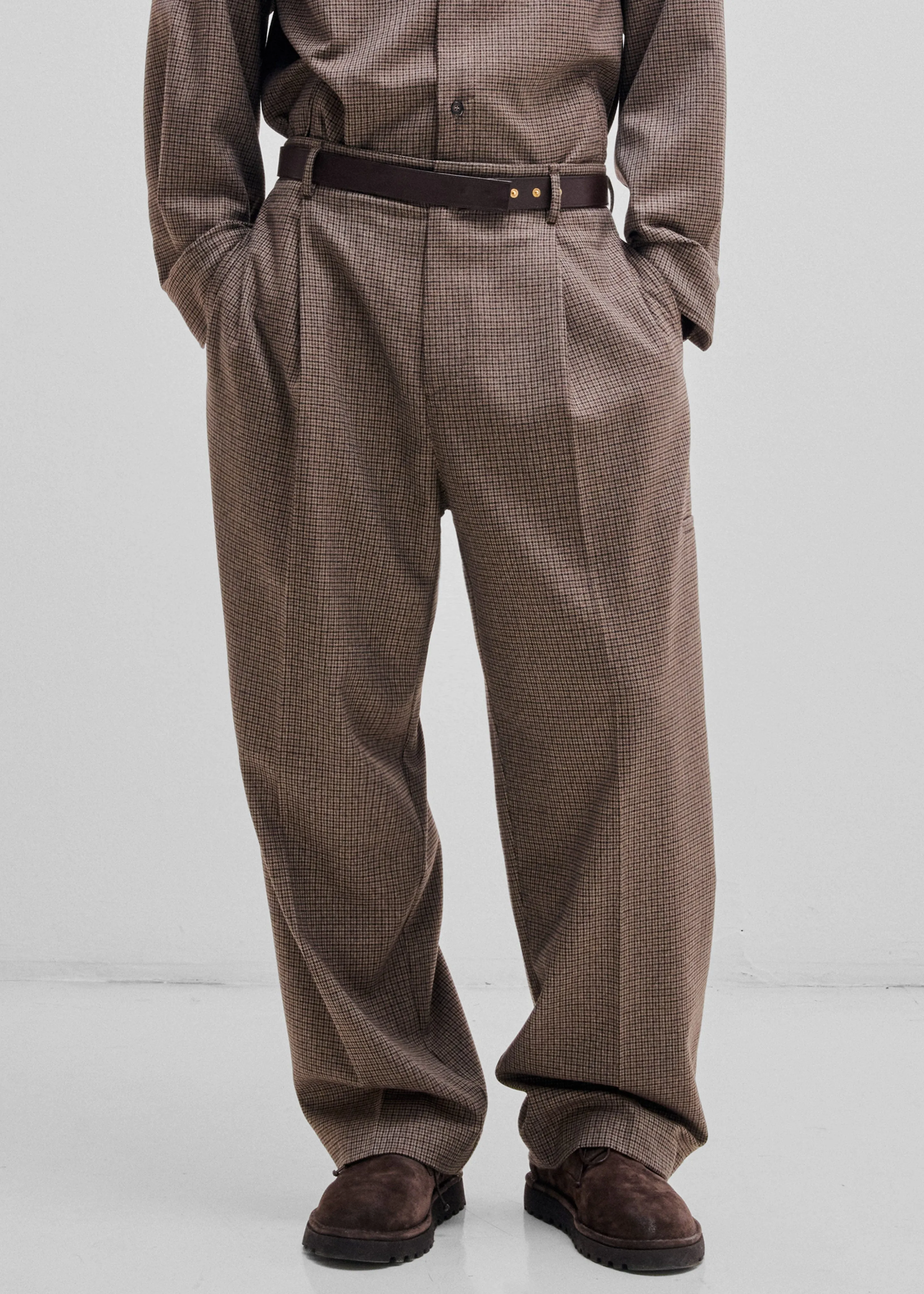 Darkpark Davide Pied De Poule Trousers - Beige/Brown/Black sold by Frankie Shop