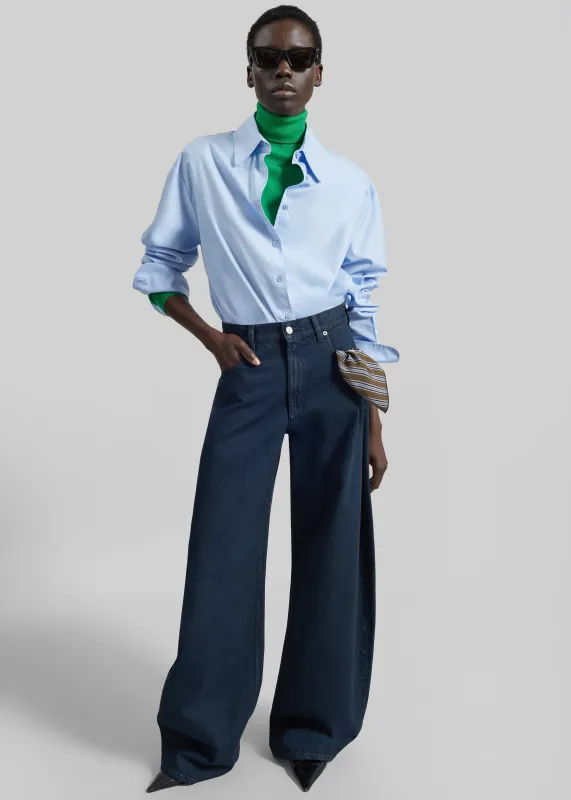Nick Barrel Leg Jeans - Dark Wash made by Frankie Shop
