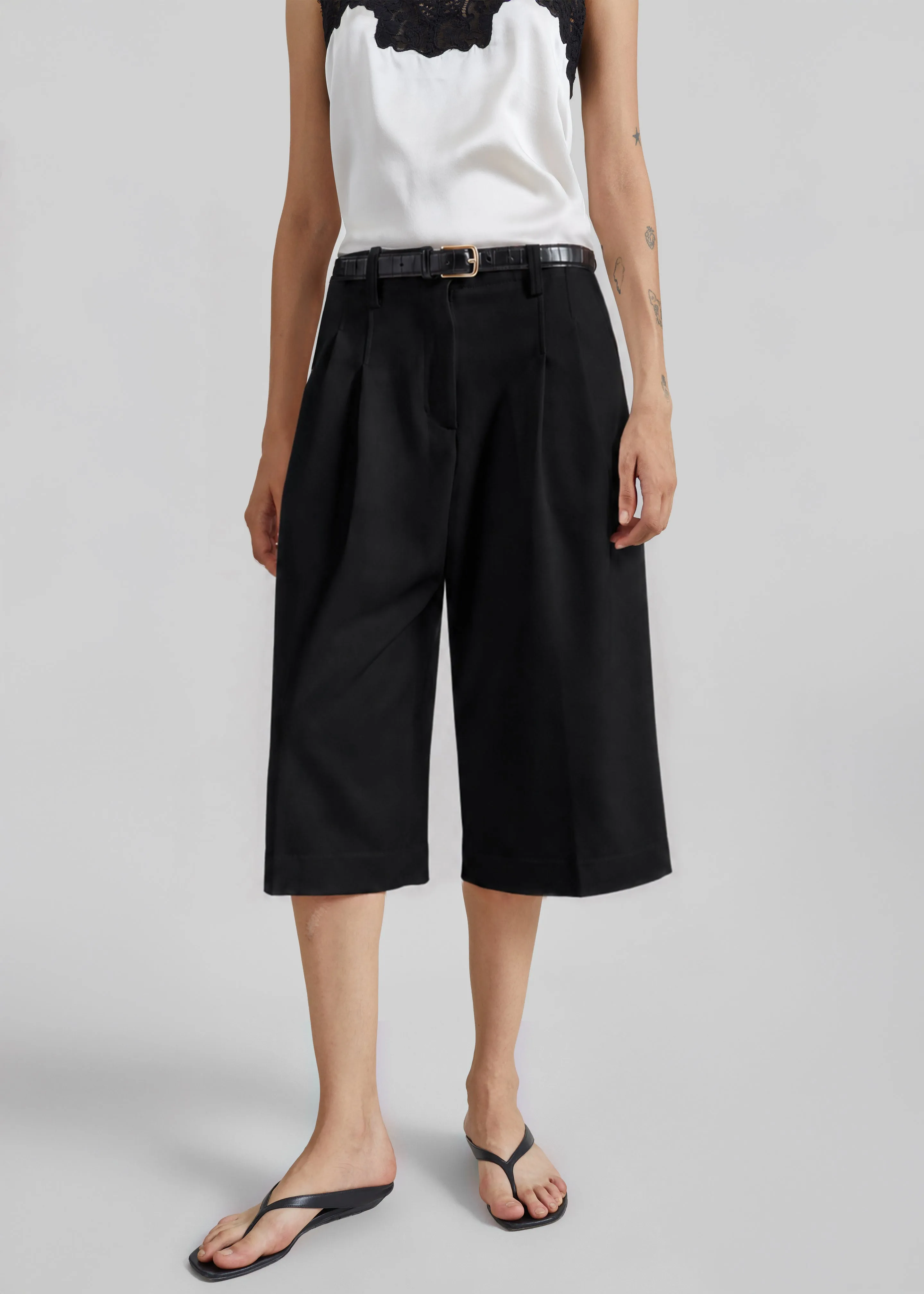 Jag Pleated Bermuda Shorts - Black sold by Frankie Shop product image thumbnail 2