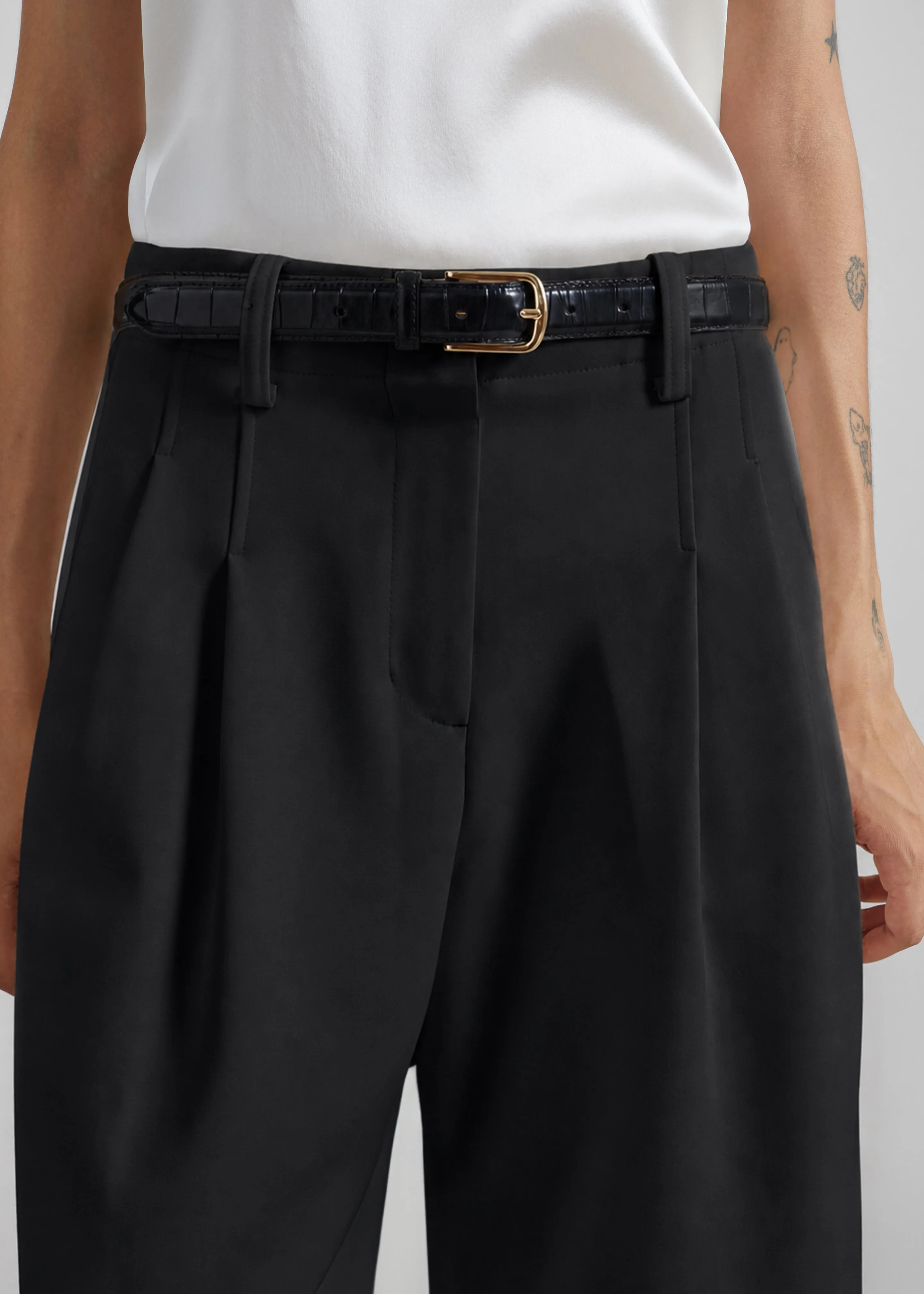 Jag Pleated Bermuda Shorts - Black sold by Frankie Shop product image thumbnail 3