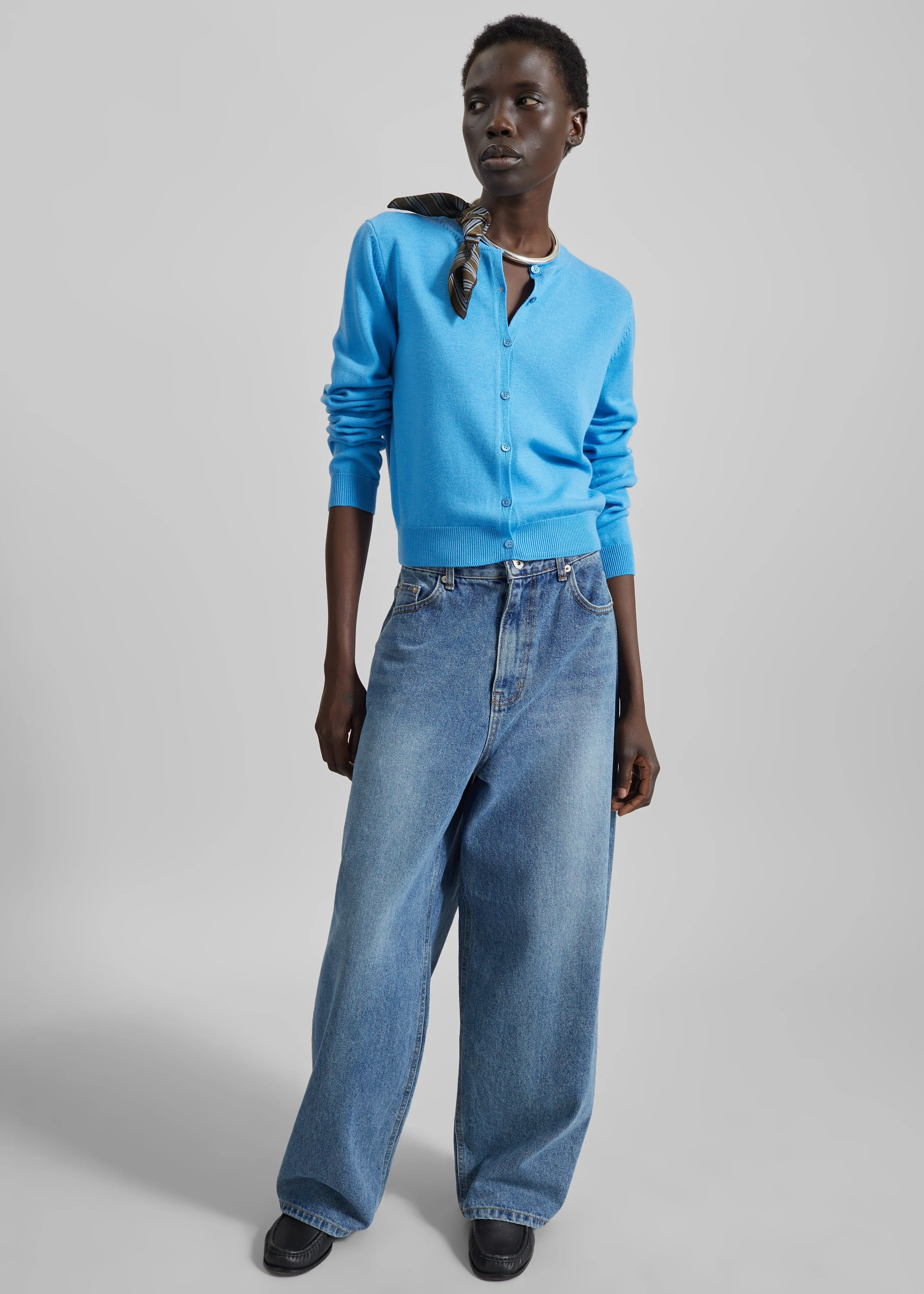 Nomi Thin Knit Cardigan - Blue sold by Frankie Shop product image thumbnail 4