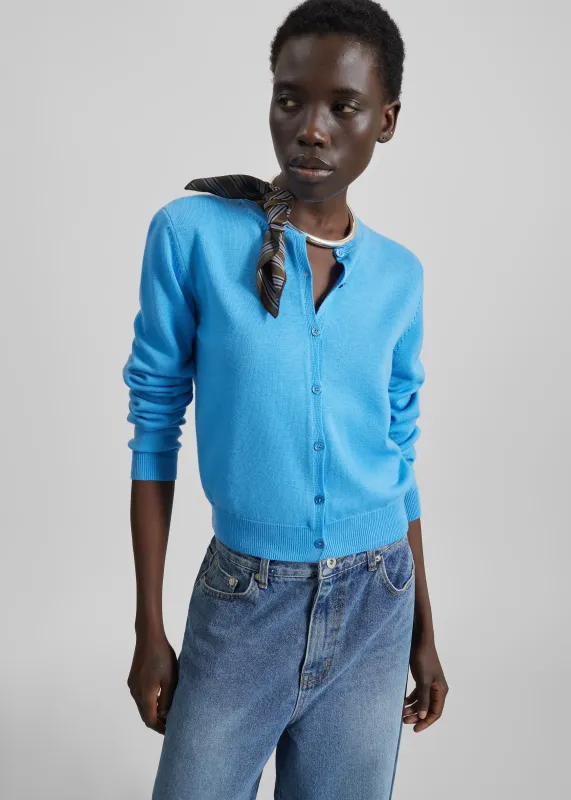 Nomi Thin Knit Cardigan - Blue made by Frankie Shop