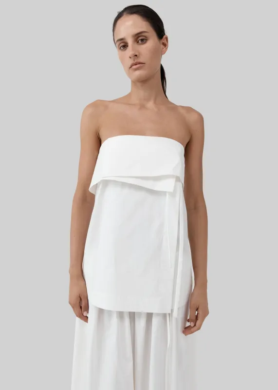 St. Agni Strapless Wrap Top - Off White made by St. Agni