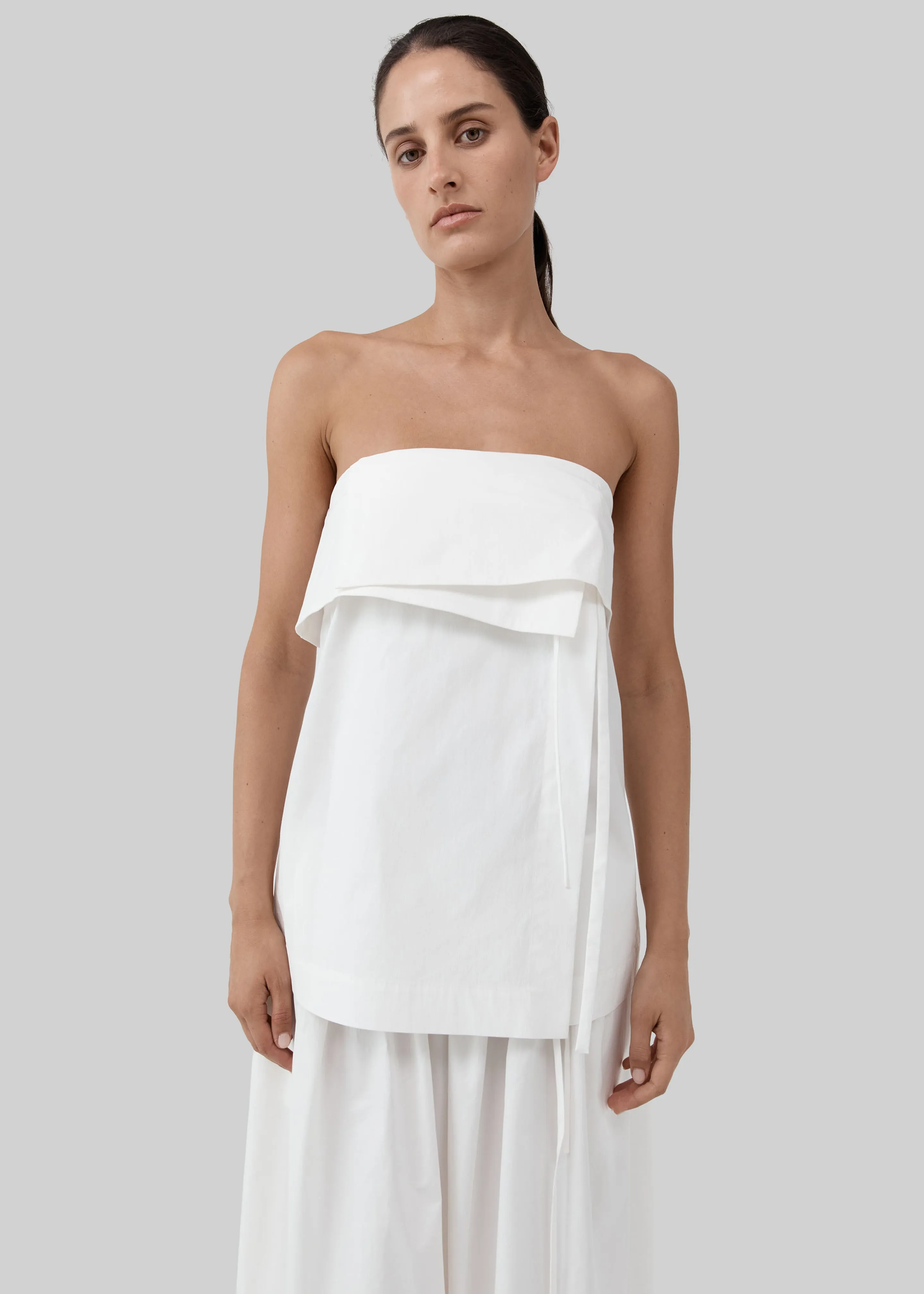 St. Agni Strapless Wrap Top - Off White sold by Frankie Shop