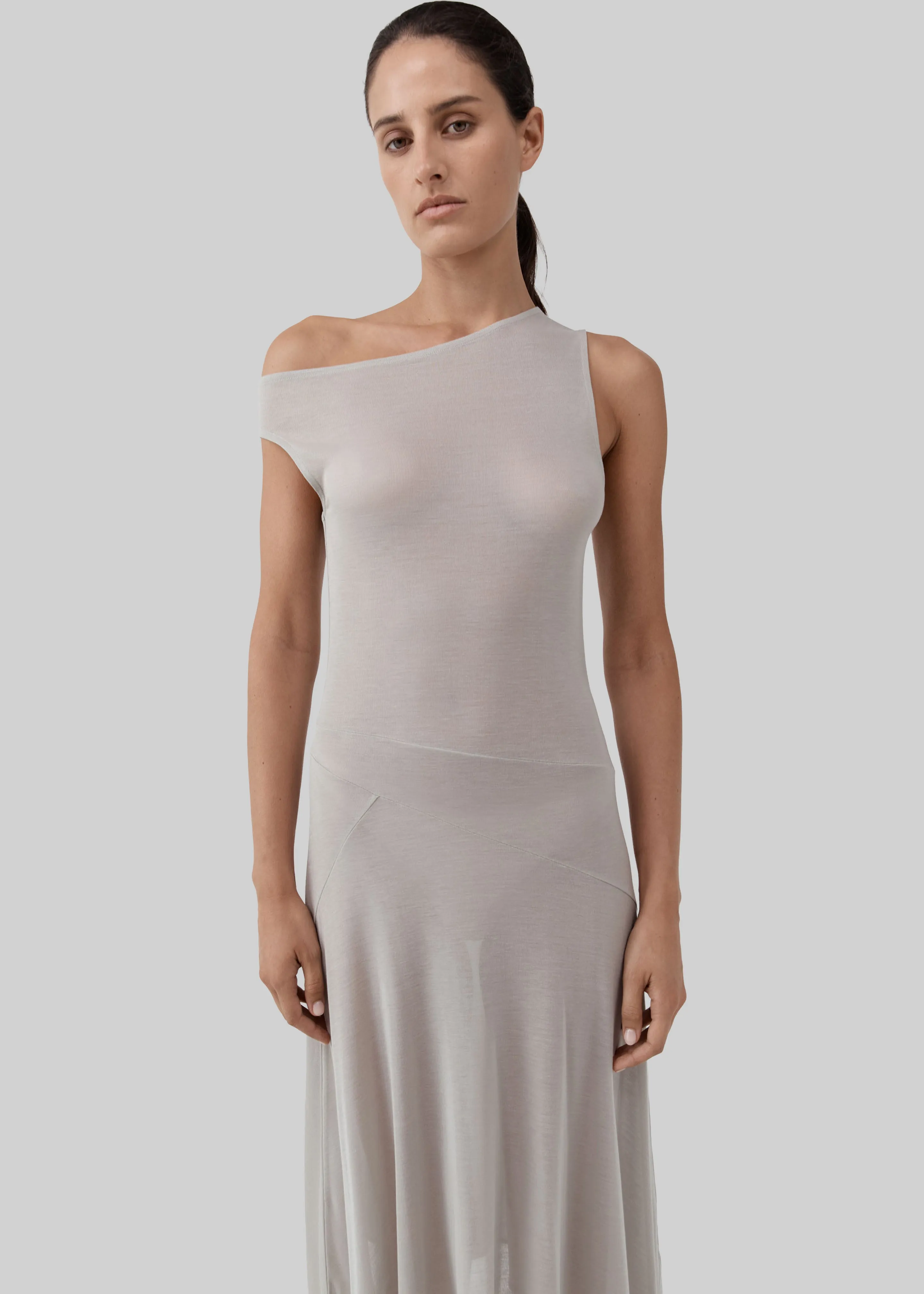 St. Agni Fine Jersey Off Shoulder Dress - Soft Ash sold by Frankie Shop product image thumbnail 4