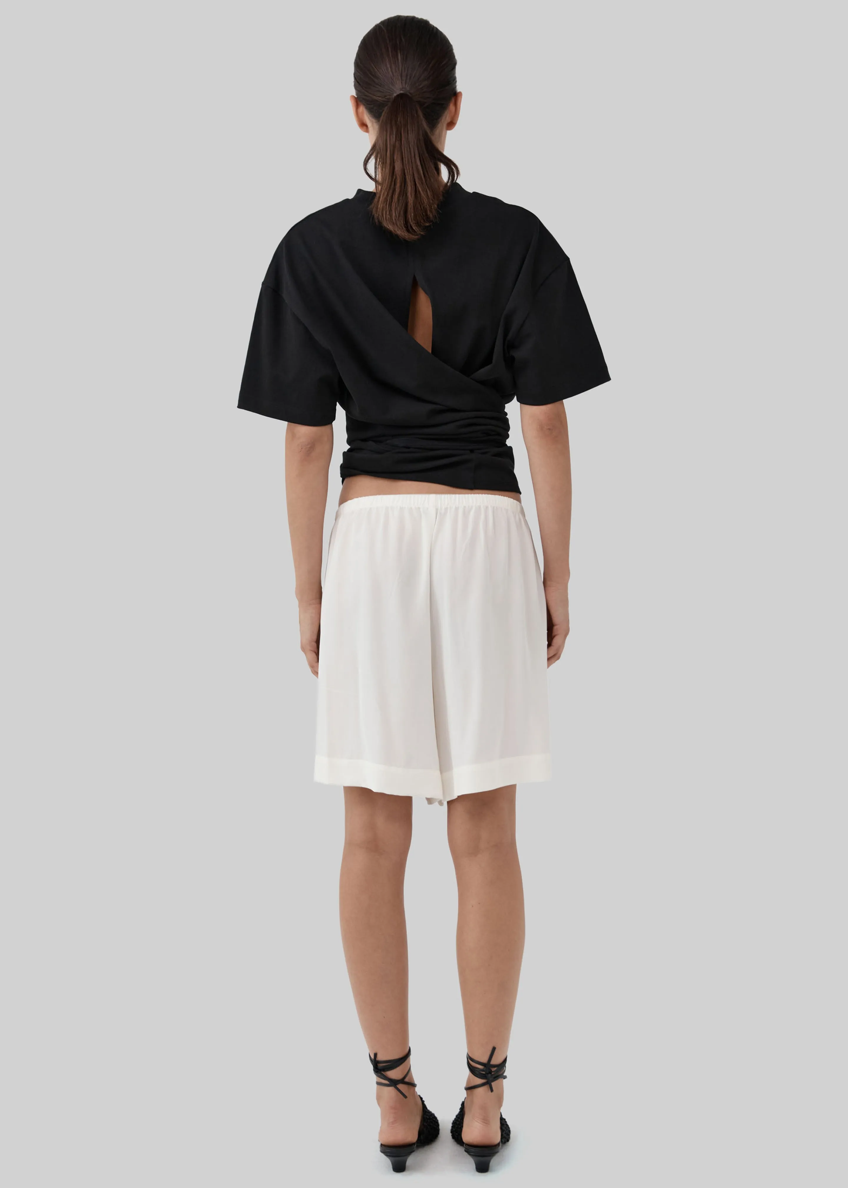 St. Agni Silk Everyday Relaxed Shorts - Tofu sold by Frankie Shop product image thumbnail 5
