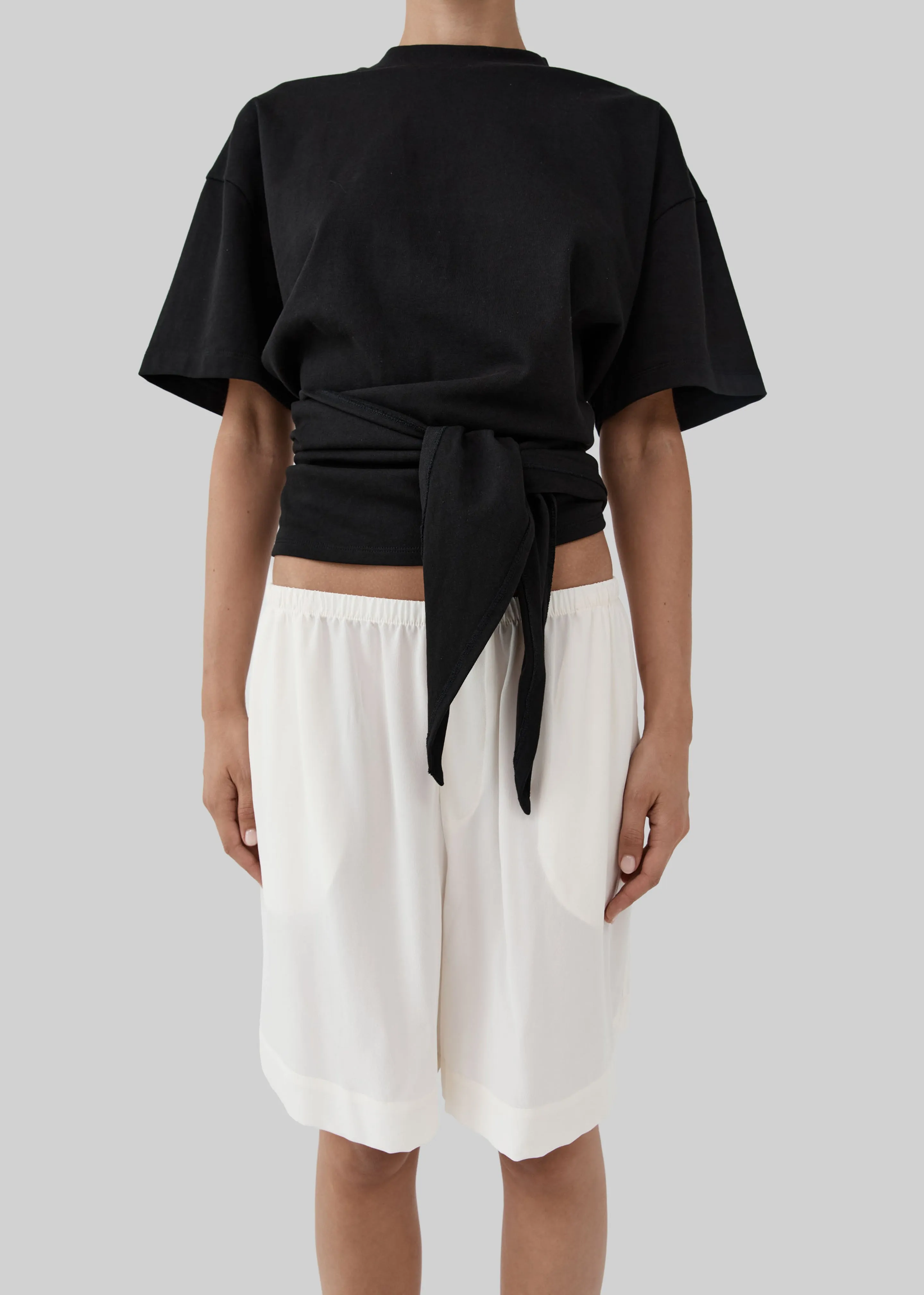 St. Agni Silk Everyday Relaxed Shorts - Tofu sold by Frankie Shop product image thumbnail 3