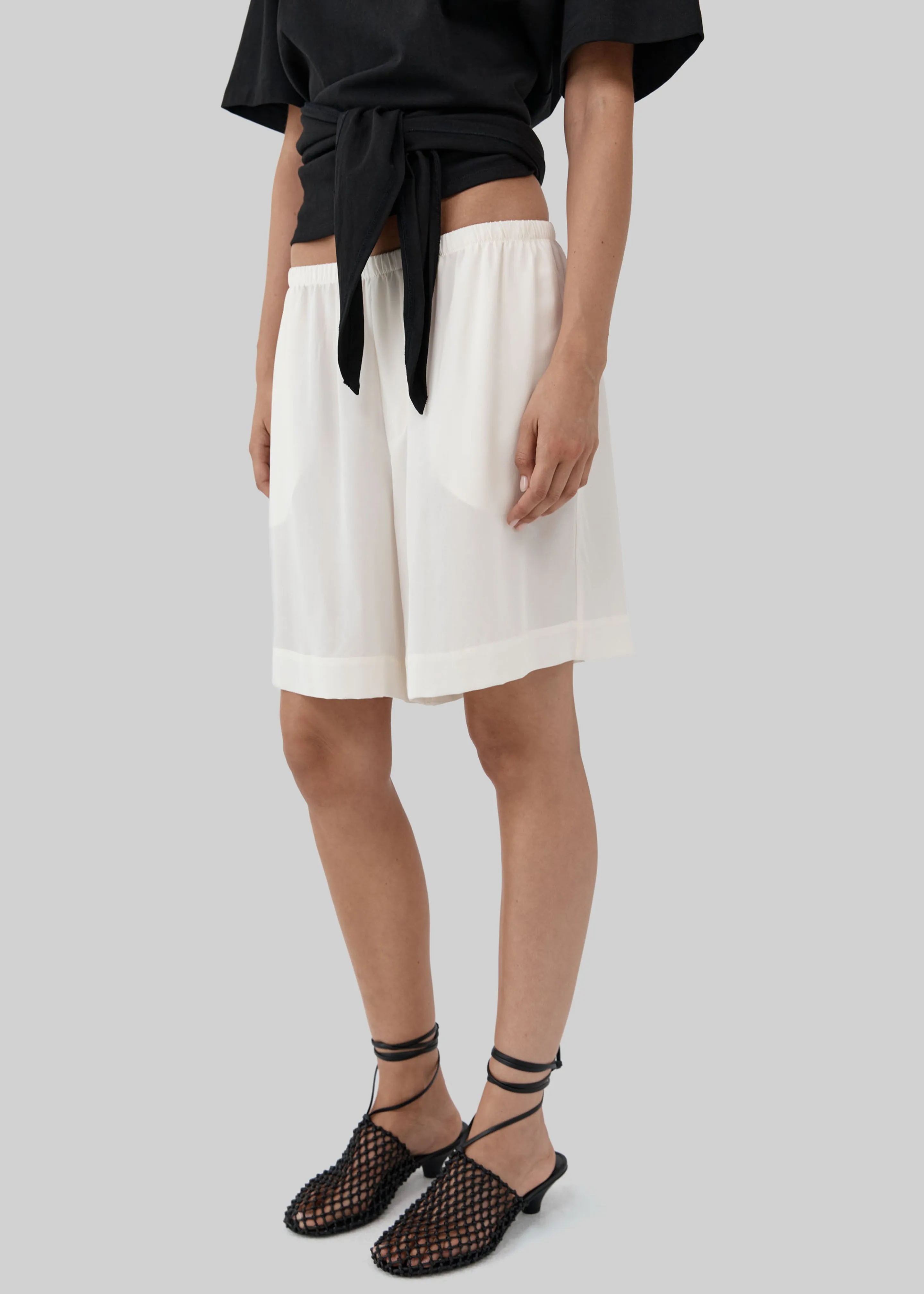 St. Agni Silk Everyday Relaxed Shorts - Tofu sold by Frankie Shop product image thumbnail 2