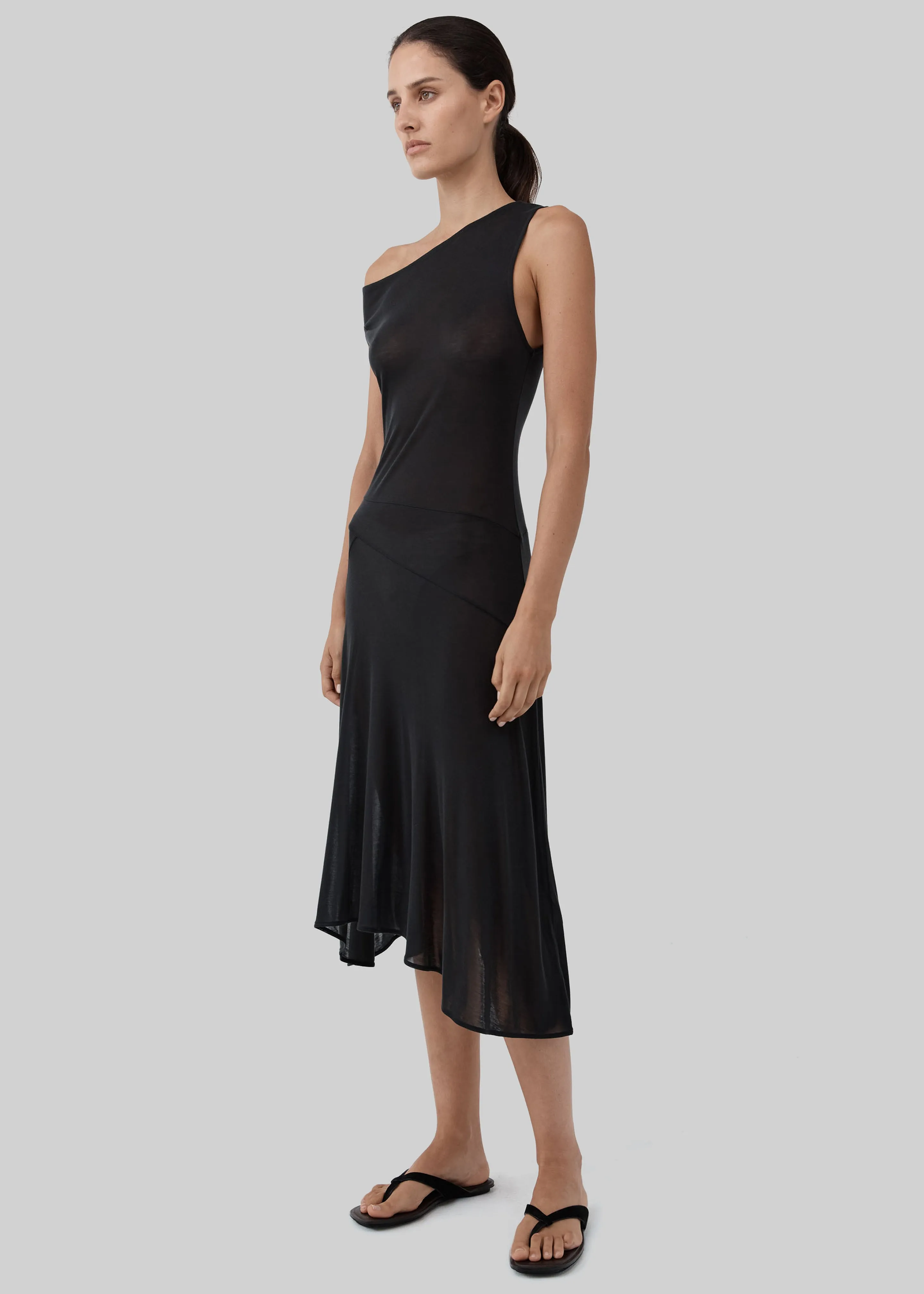 St. Agni Fine Jersey Off Shoulder Dress - Charcoal sold by Frankie Shop product image thumbnail 3