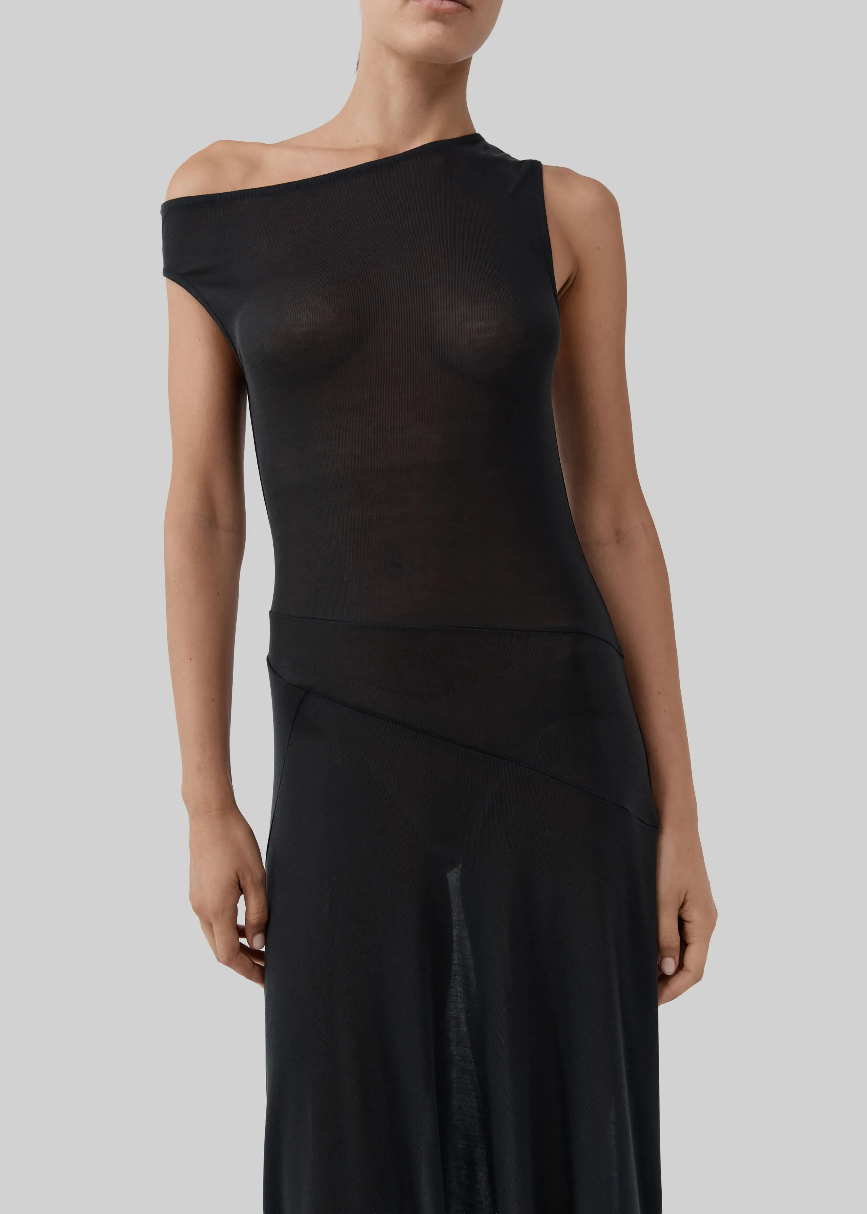St. Agni Fine Jersey Off Shoulder Dress - Charcoal sold by Frankie Shop product image thumbnail 2