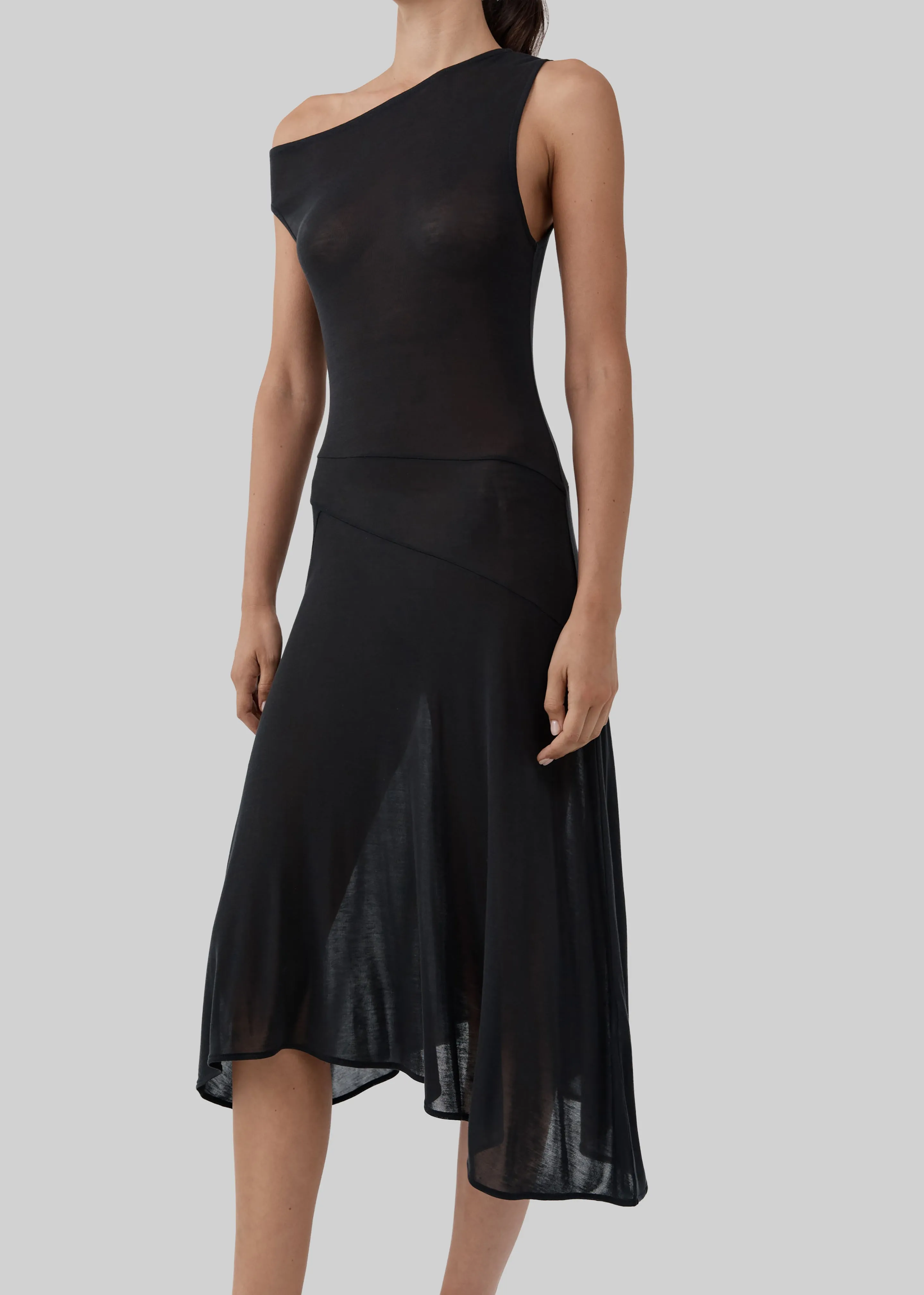 St. Agni Fine Jersey Off Shoulder Dress - Charcoal sold by Frankie Shop product image thumbnail 4