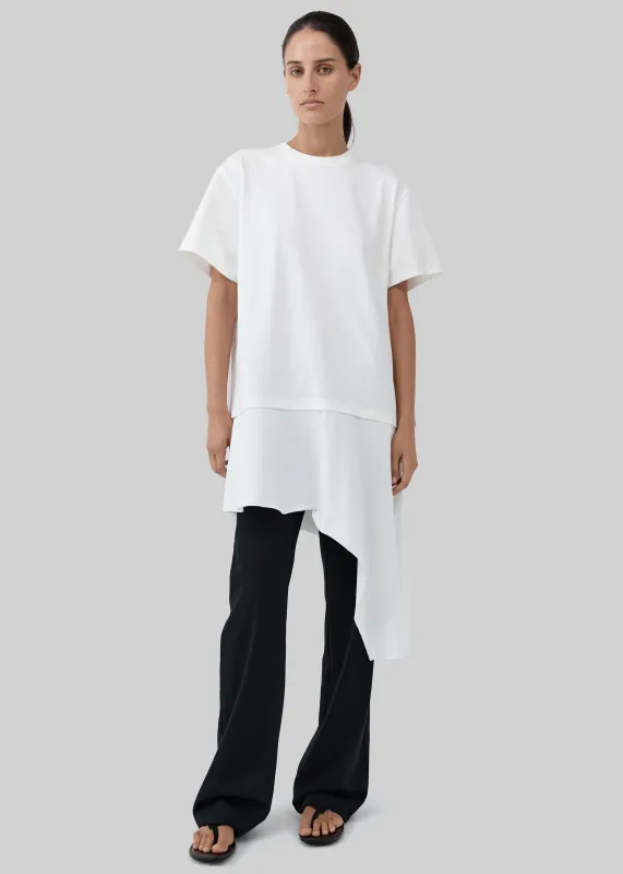 St. Agni Layered Tee Mini Dress - Off White made by St. Agni