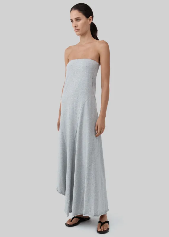 St. Agni Strapless Cotton Jersey Dress - Light Grey Marle made by St. Agni