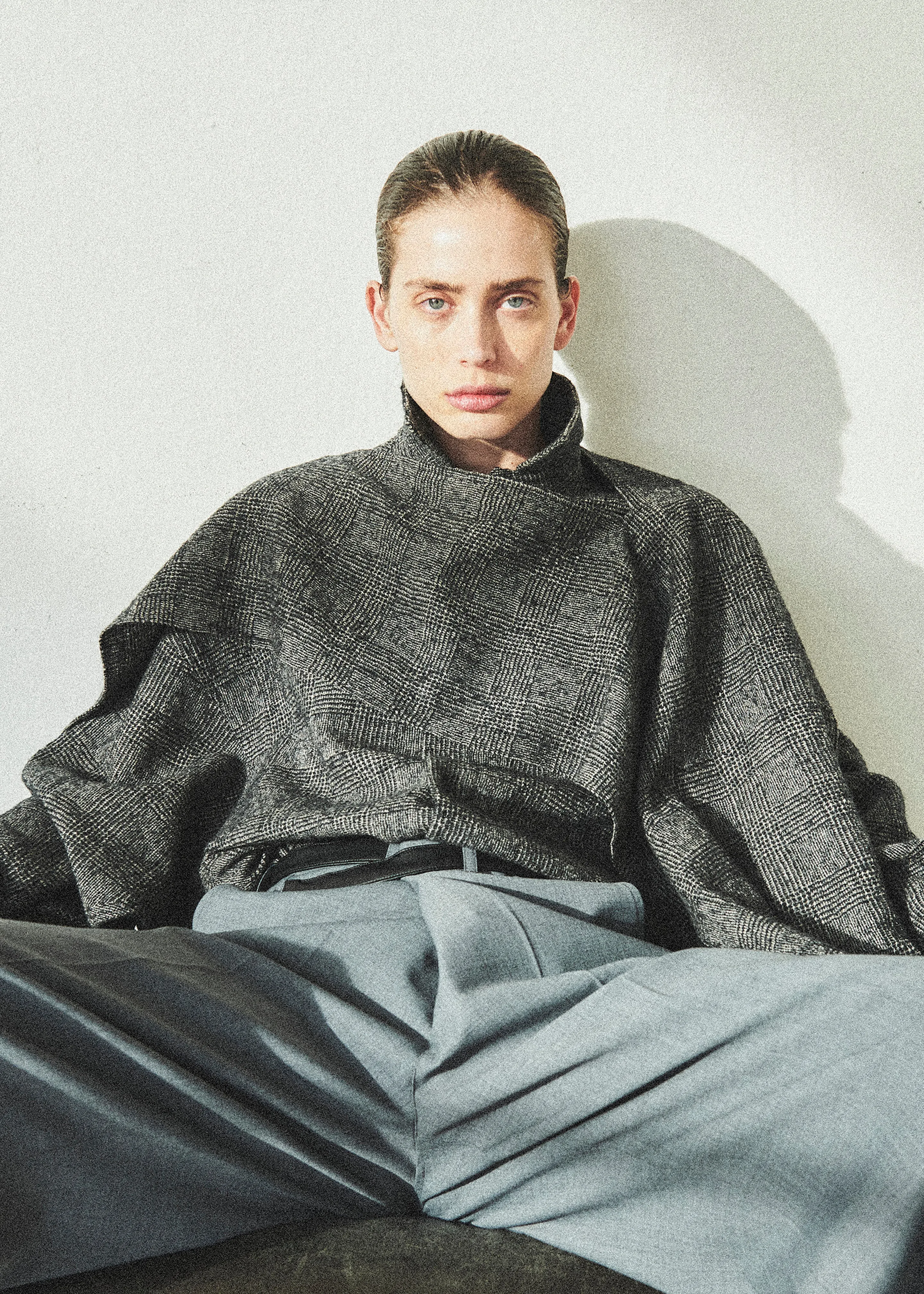 Darkpark Gaia Wide Leg Wool Pants With Leather Belt - Grey sold by Frankie Shop product image thumbnail 5