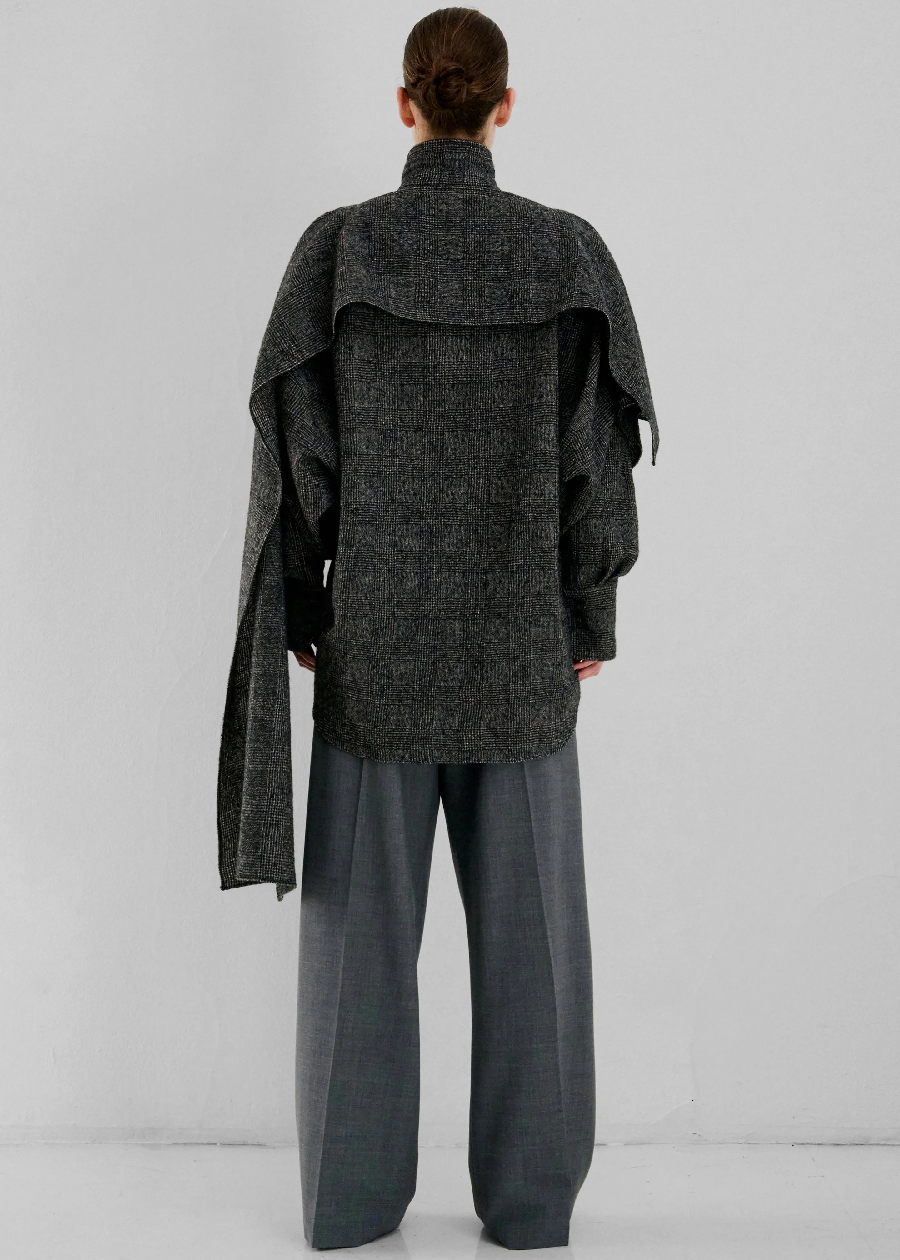 Darkpark Gaia Wide Leg Wool Pants With Leather Belt - Grey sold by Frankie Shop product image thumbnail 4